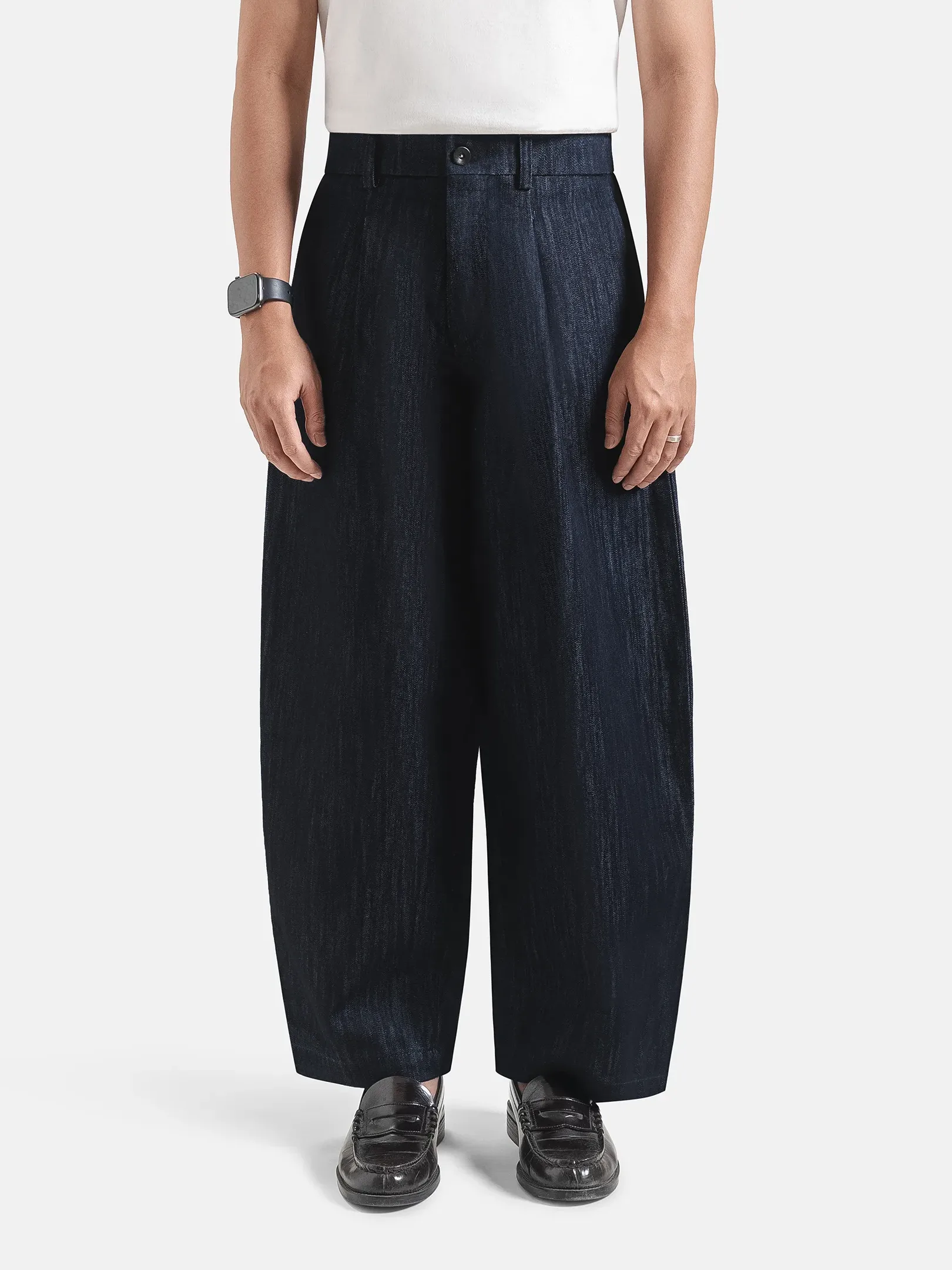 Dark Blue Barrel Jeans Pant