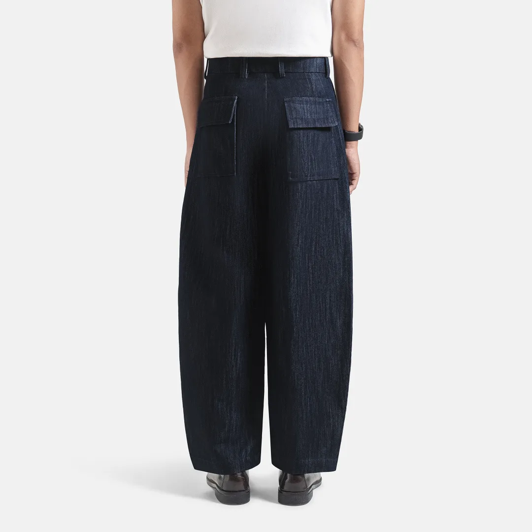 Dark Blue Barrel Jeans Pant