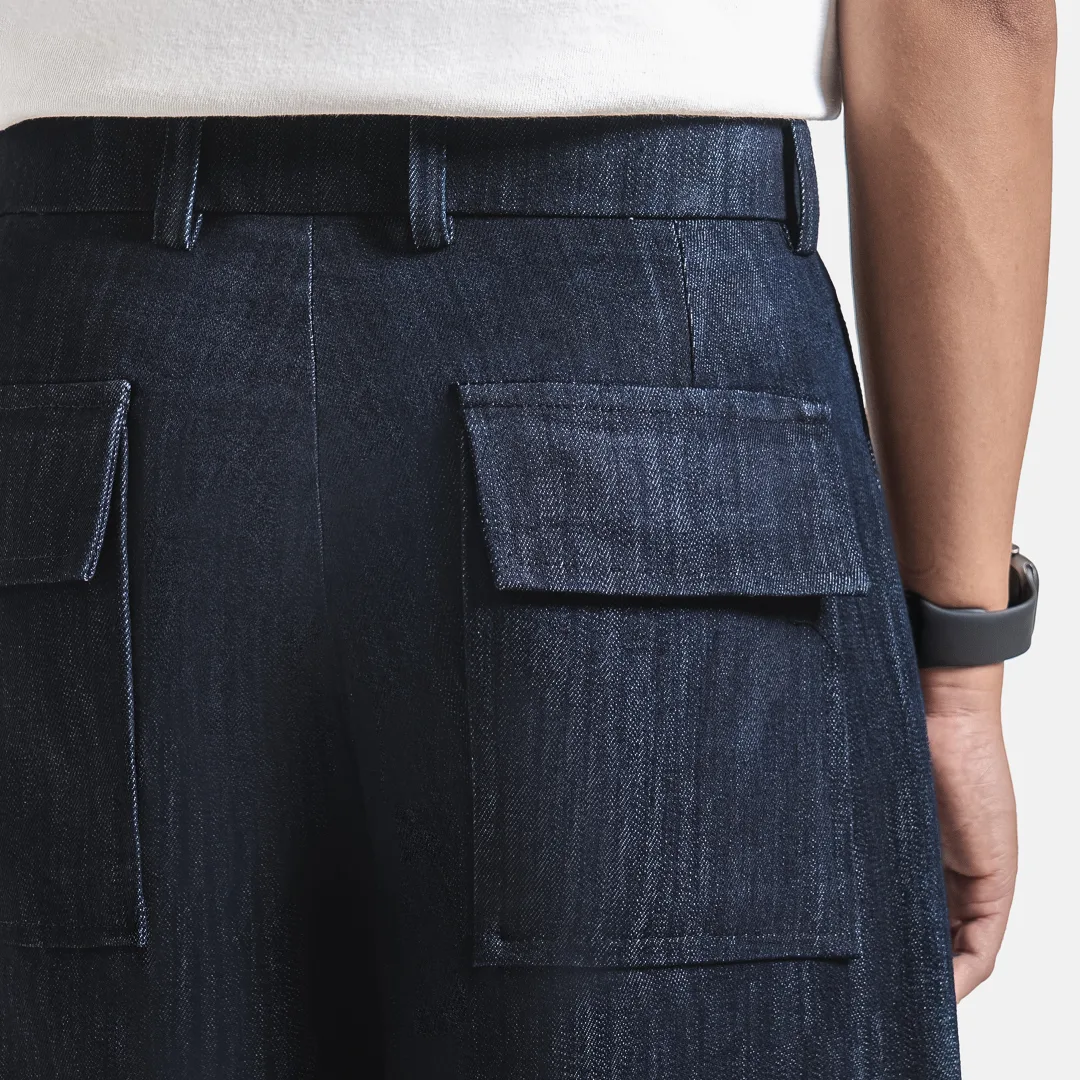 Dark Blue Barrel Jeans Pant
