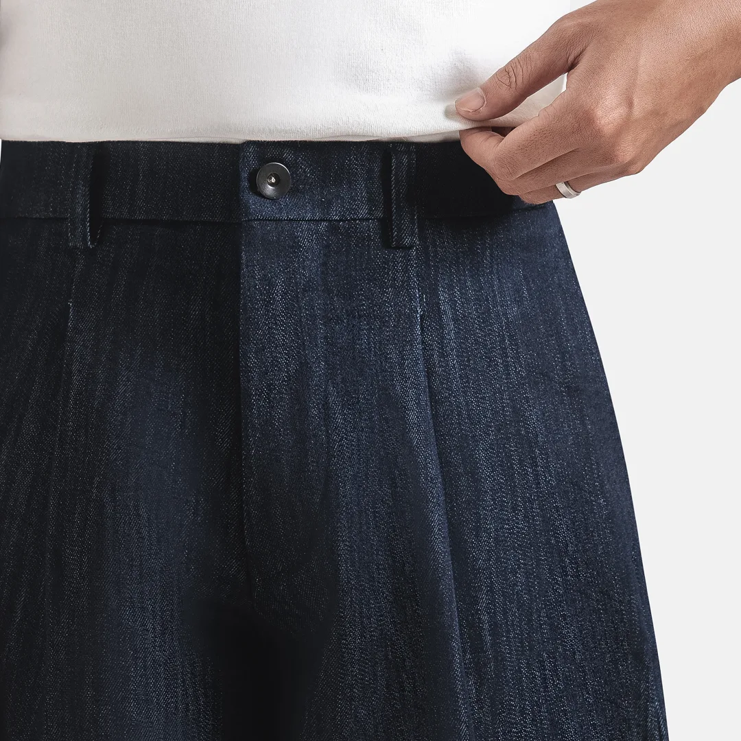 Dark Blue Barrel Jeans Pant
