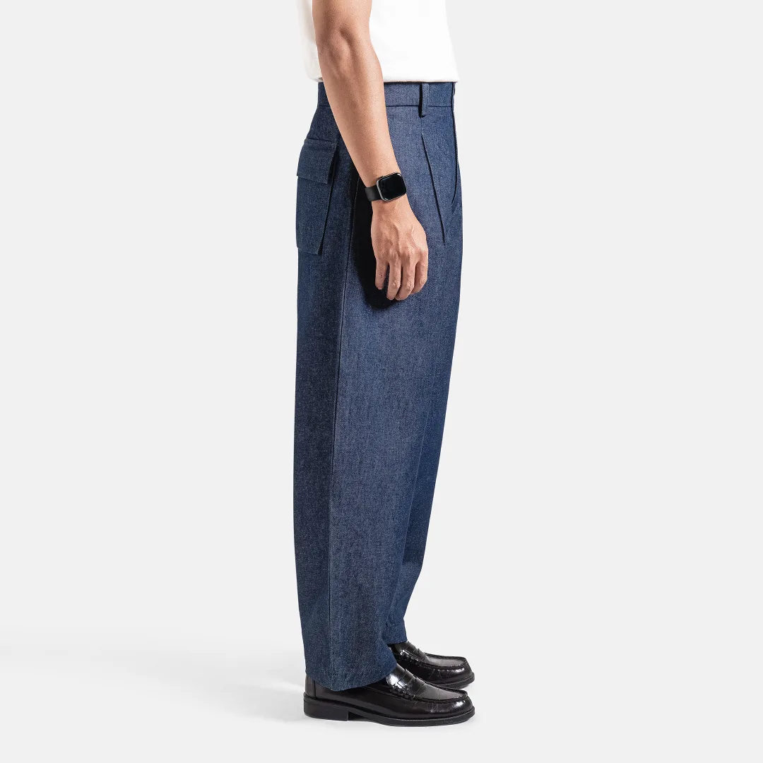 Dark Navy Barrel Jeans Pant