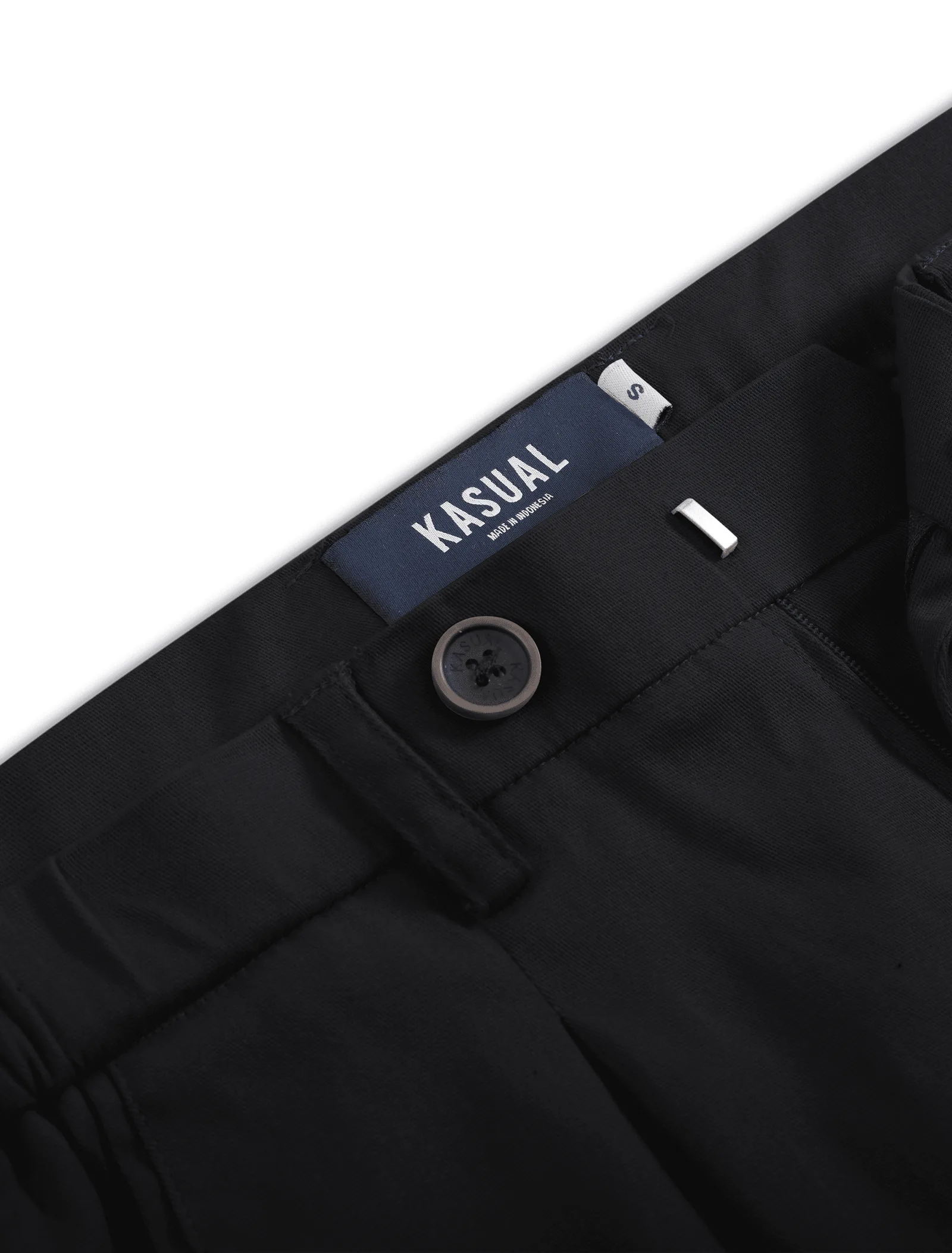 Black Smart Waist Ankle Chino