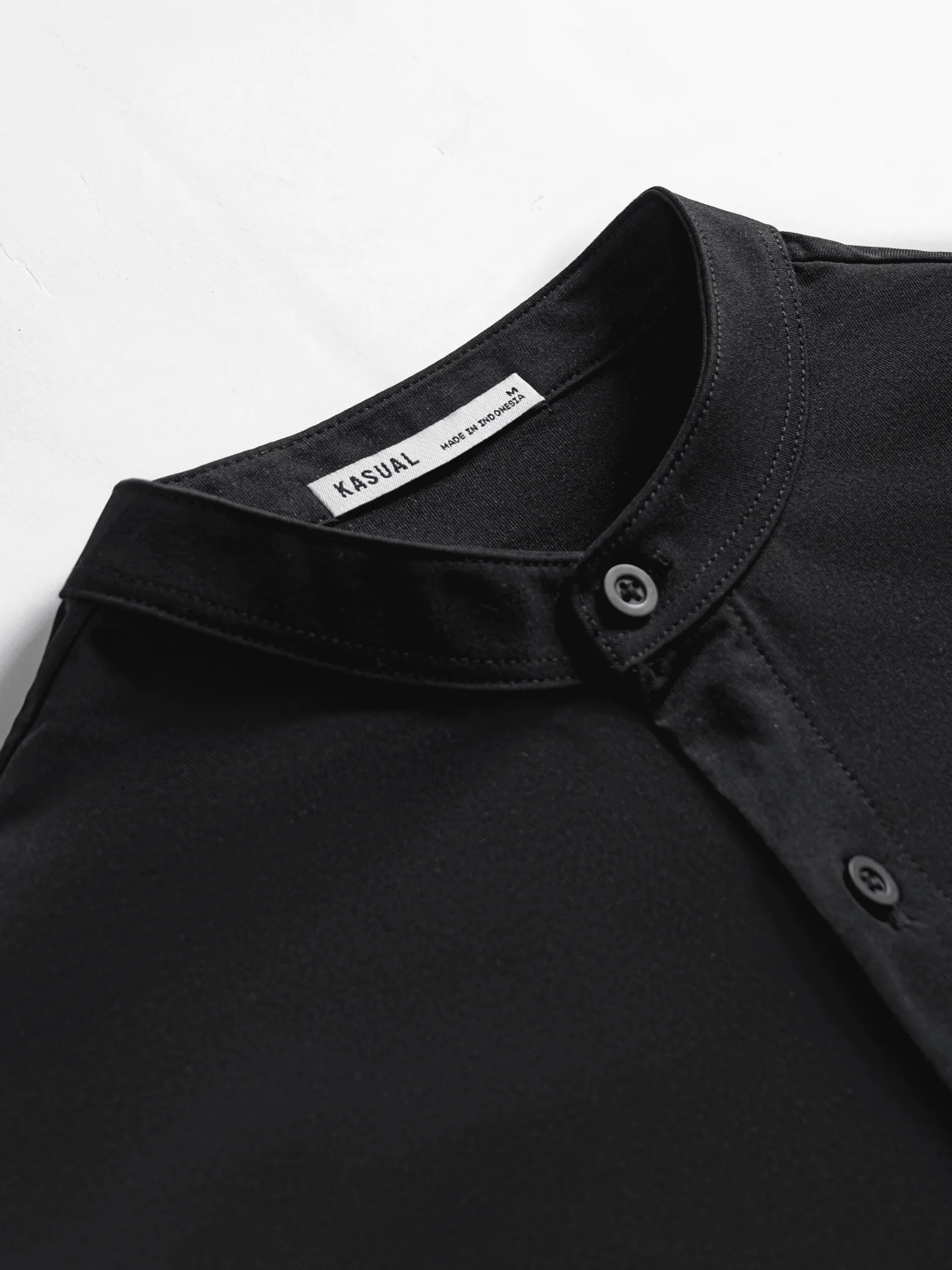 Kasual Kemeja Baju Koko Black Cozy Lengan Pendek