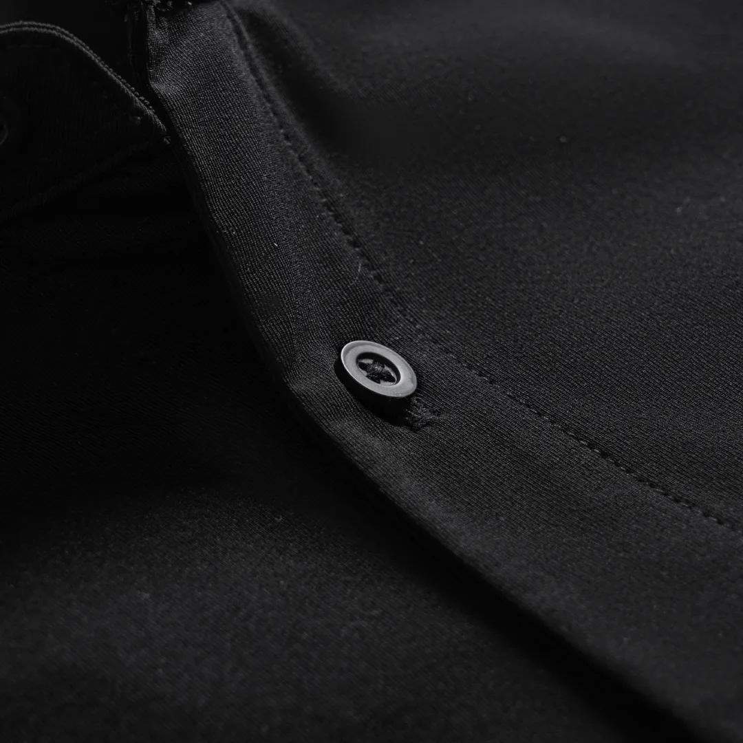 Kasual Kemeja Baju Koko Black Cozy Lengan Pendek
