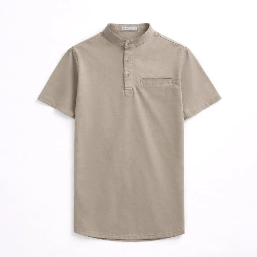 Kasual Kemeja Baju Koko Cream Cozy Lengan Pendek