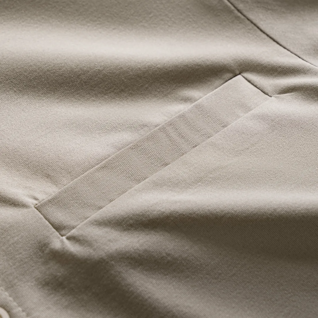 Kasual Kemeja Baju Koko Cream Cozy Lengan Pendek