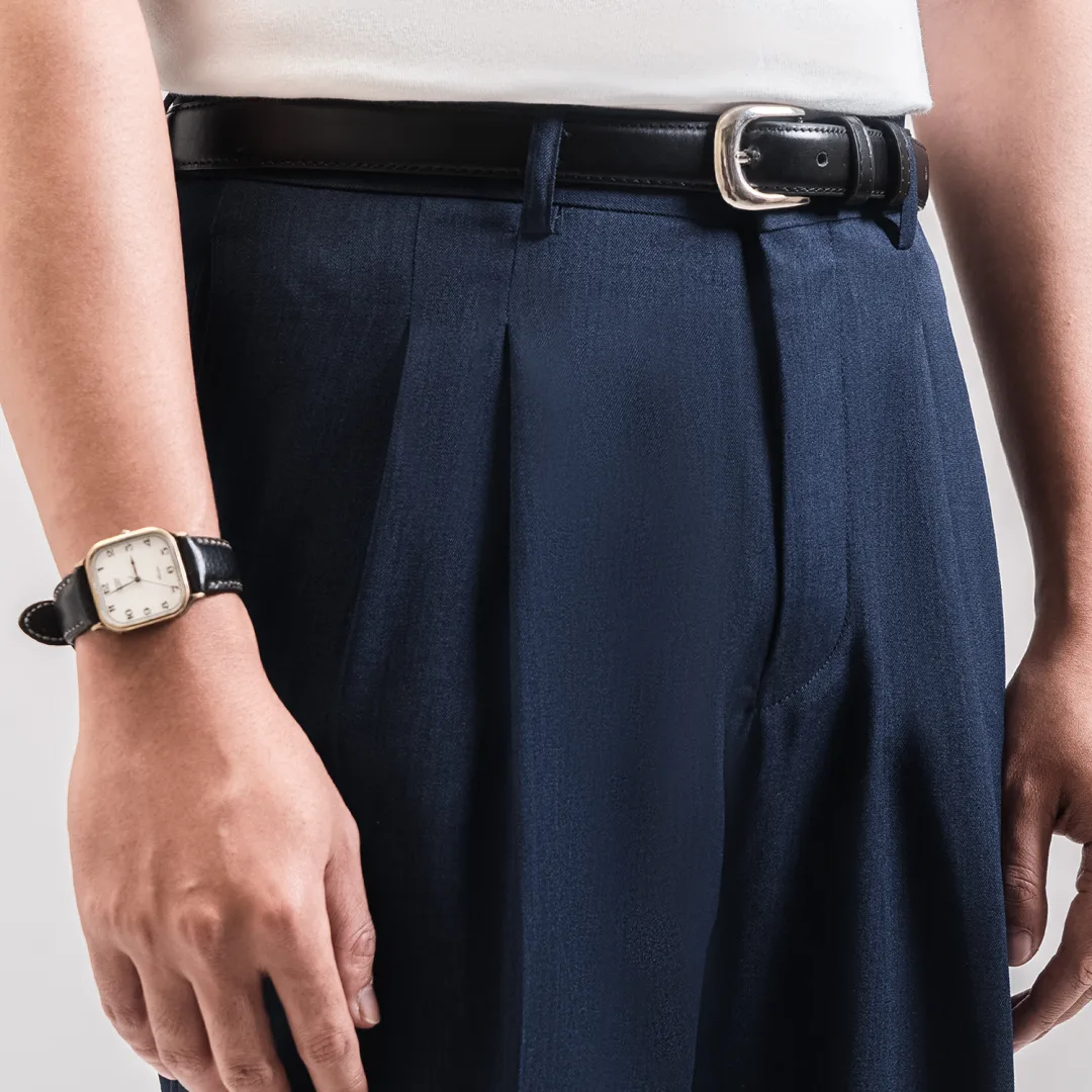 Navy Ankle Cuff Pant