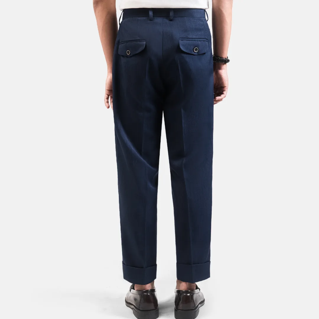 Navy Ankle Cuff Pant