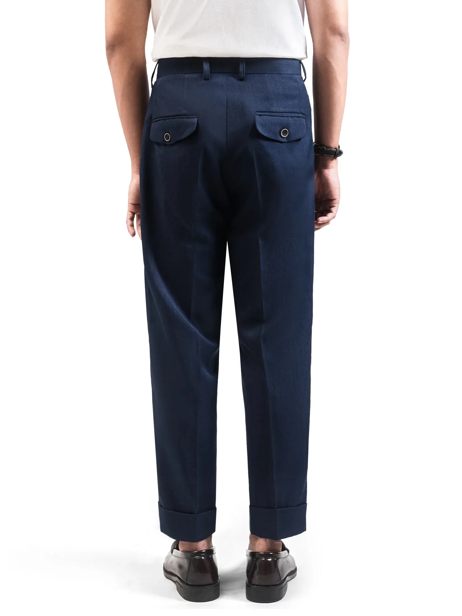 Navy Ankle Cuff Pant