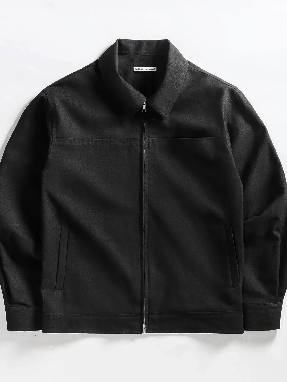 Black Refine Double Zipper Jacket