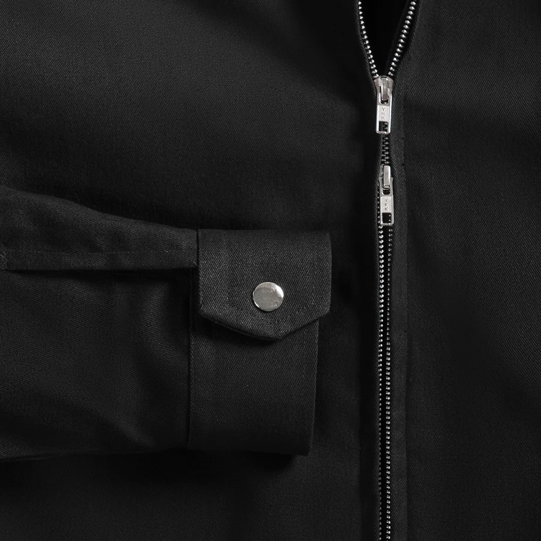 Black Refine Double Zipper Jacket