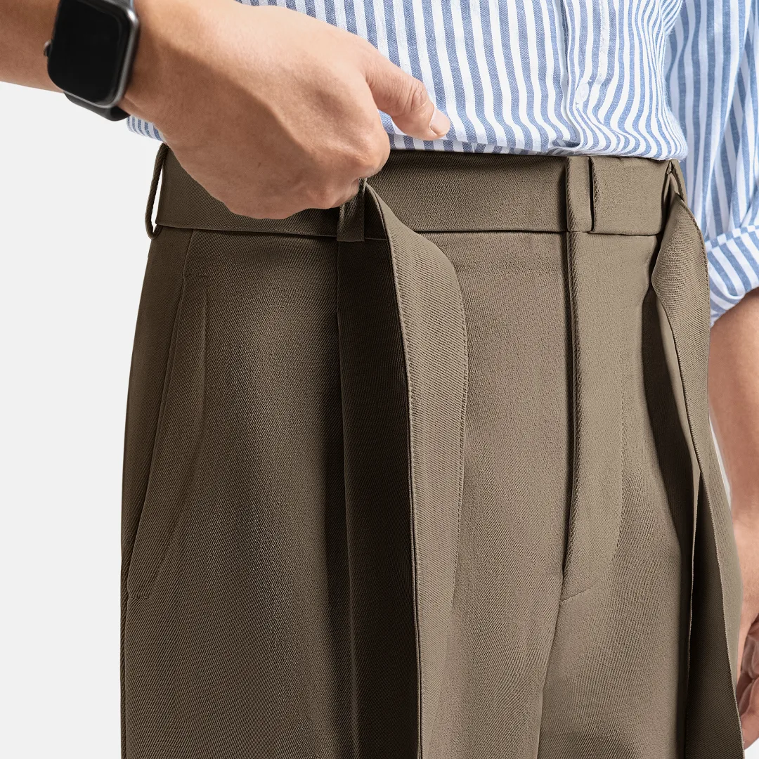 Mocca Ferro Pleated Wide Pant