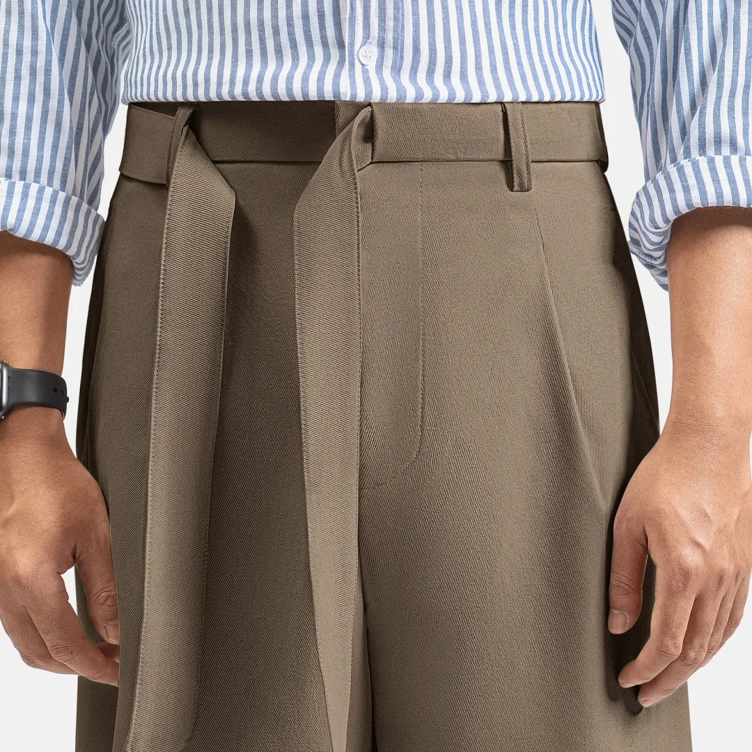 Mocca Ferro Pleated Wide Pant