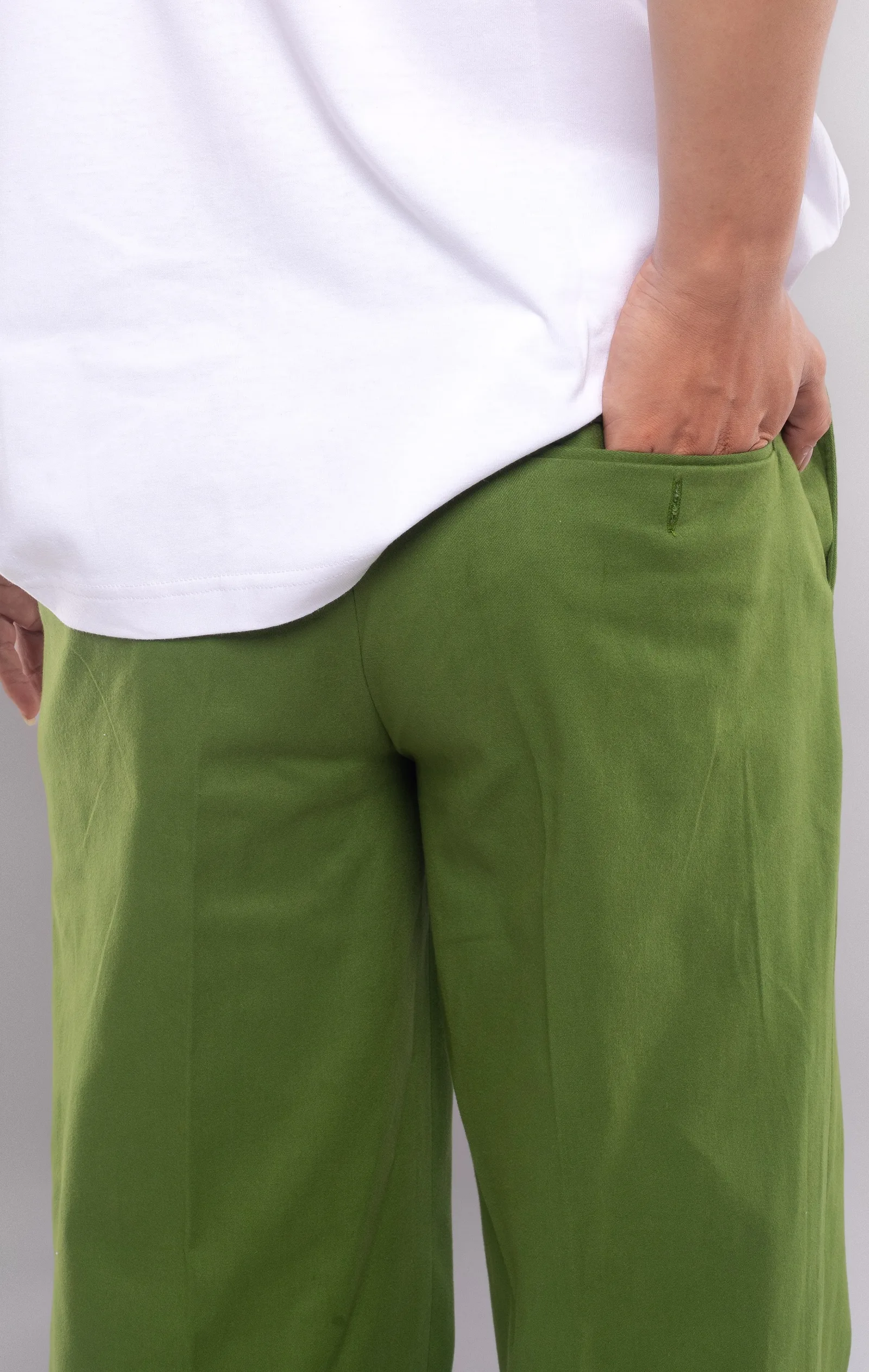 Green Chino Wide Pant