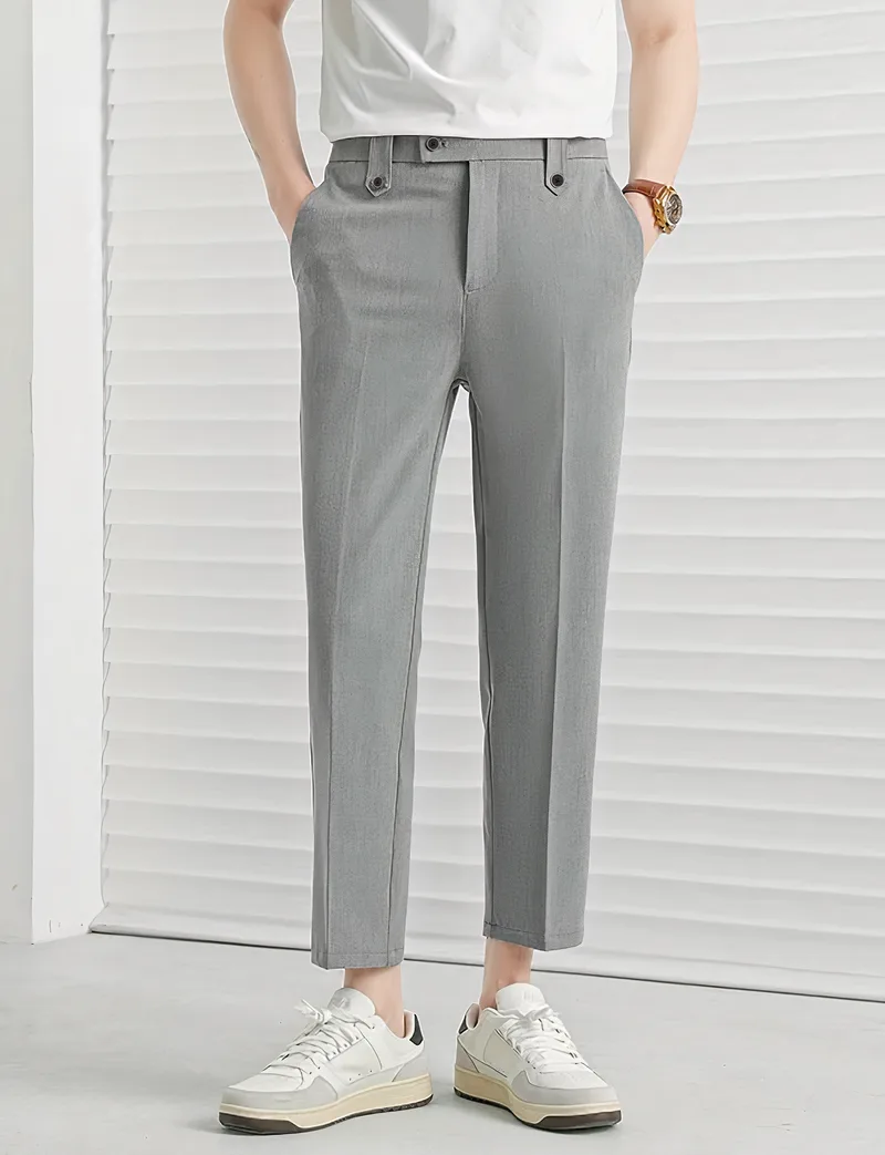 Pearl Grey Executive Ankle Pant