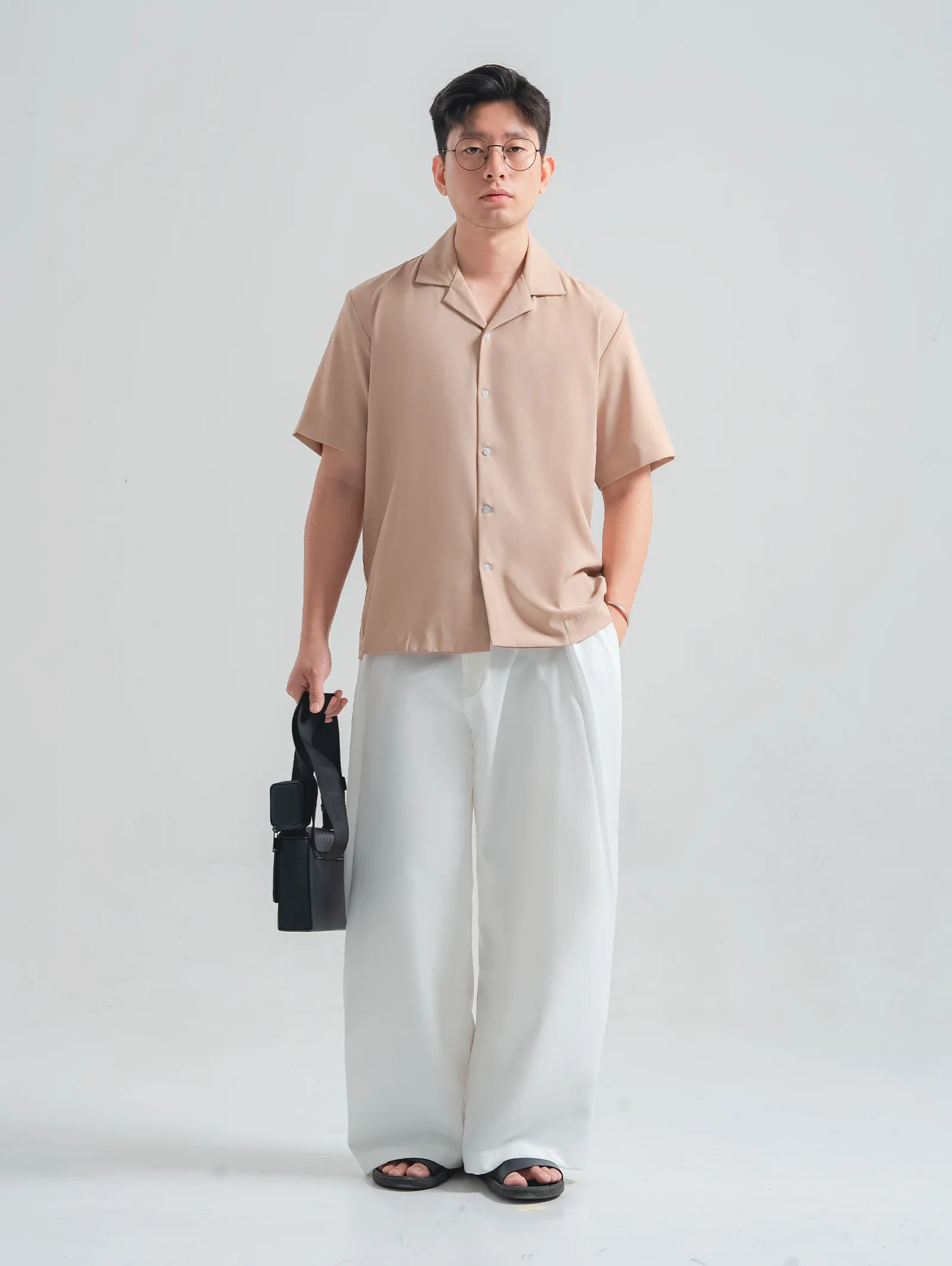 Cream Aerosoft Cuban Short Shirt