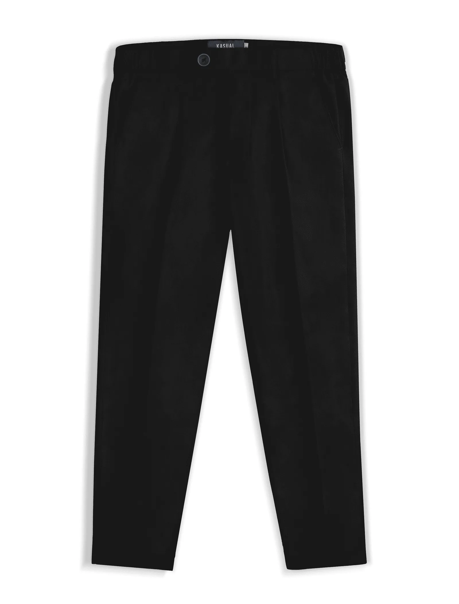 Black Smart Waist Ankle Chino