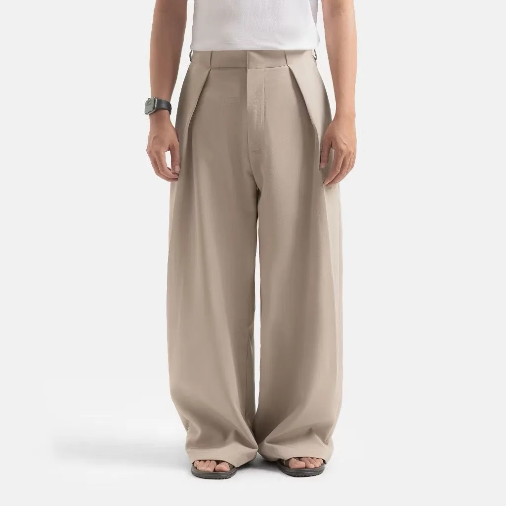 Cream Neu Pleated Wide Pant