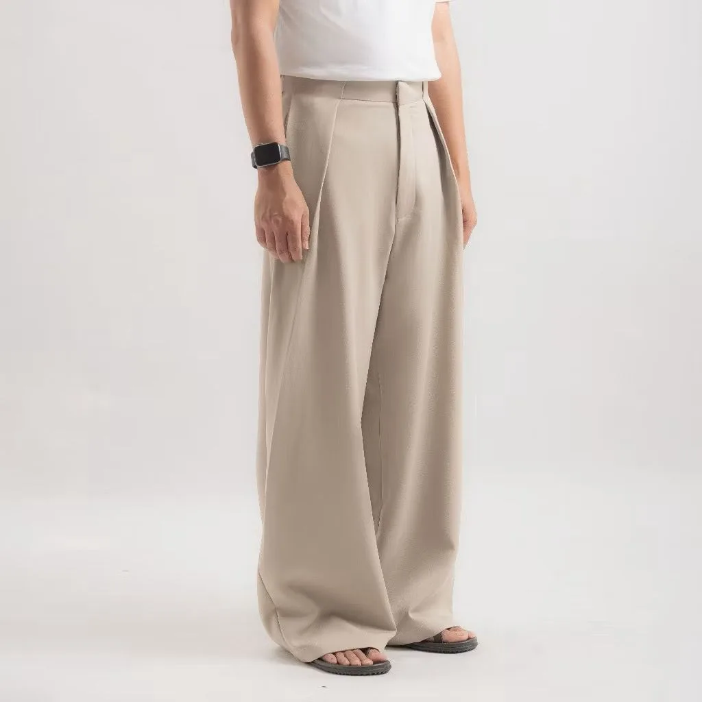 Cream Neu Pleated Wide Pant