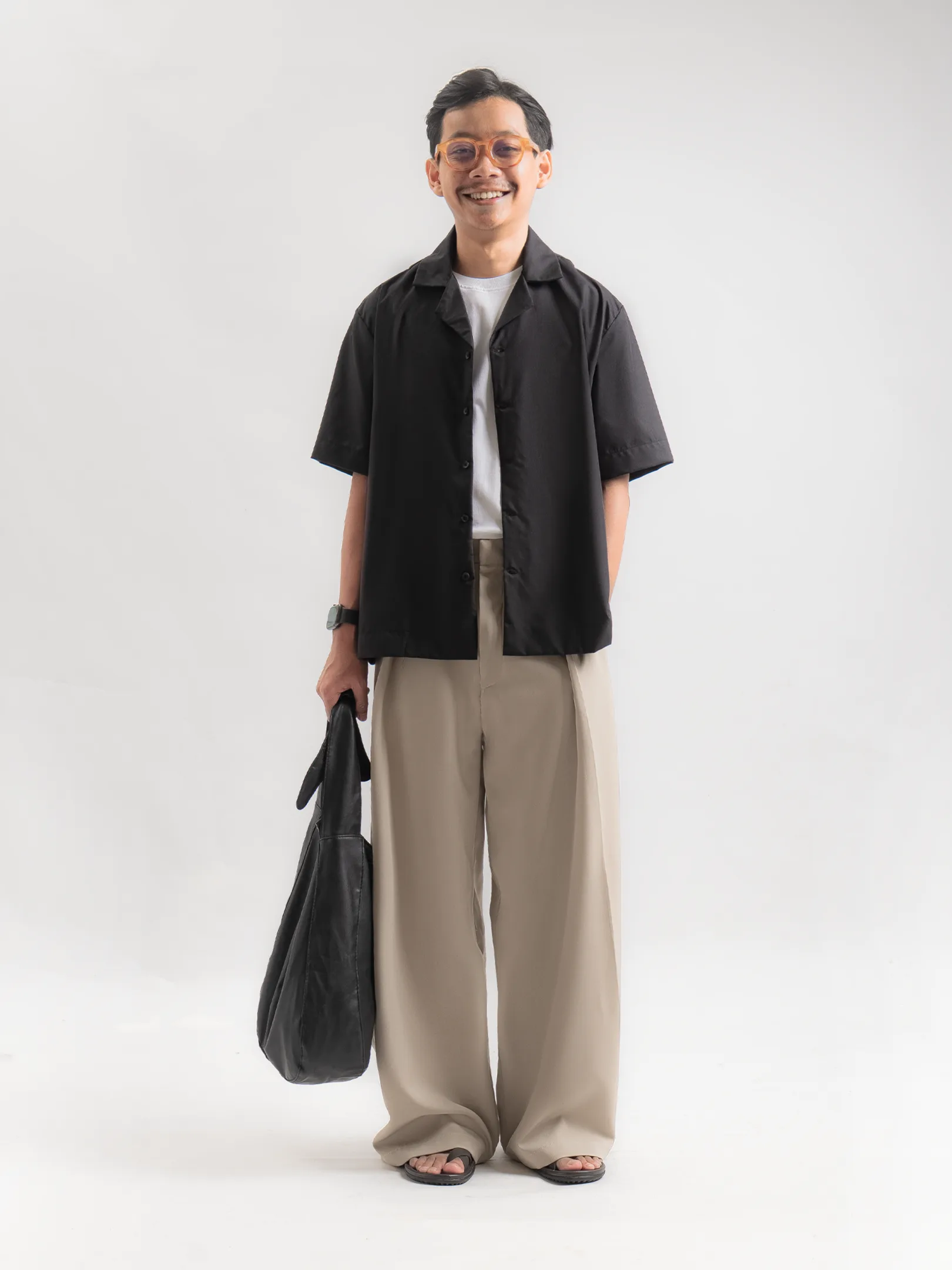 Cream Neu Pleated Wide Pant