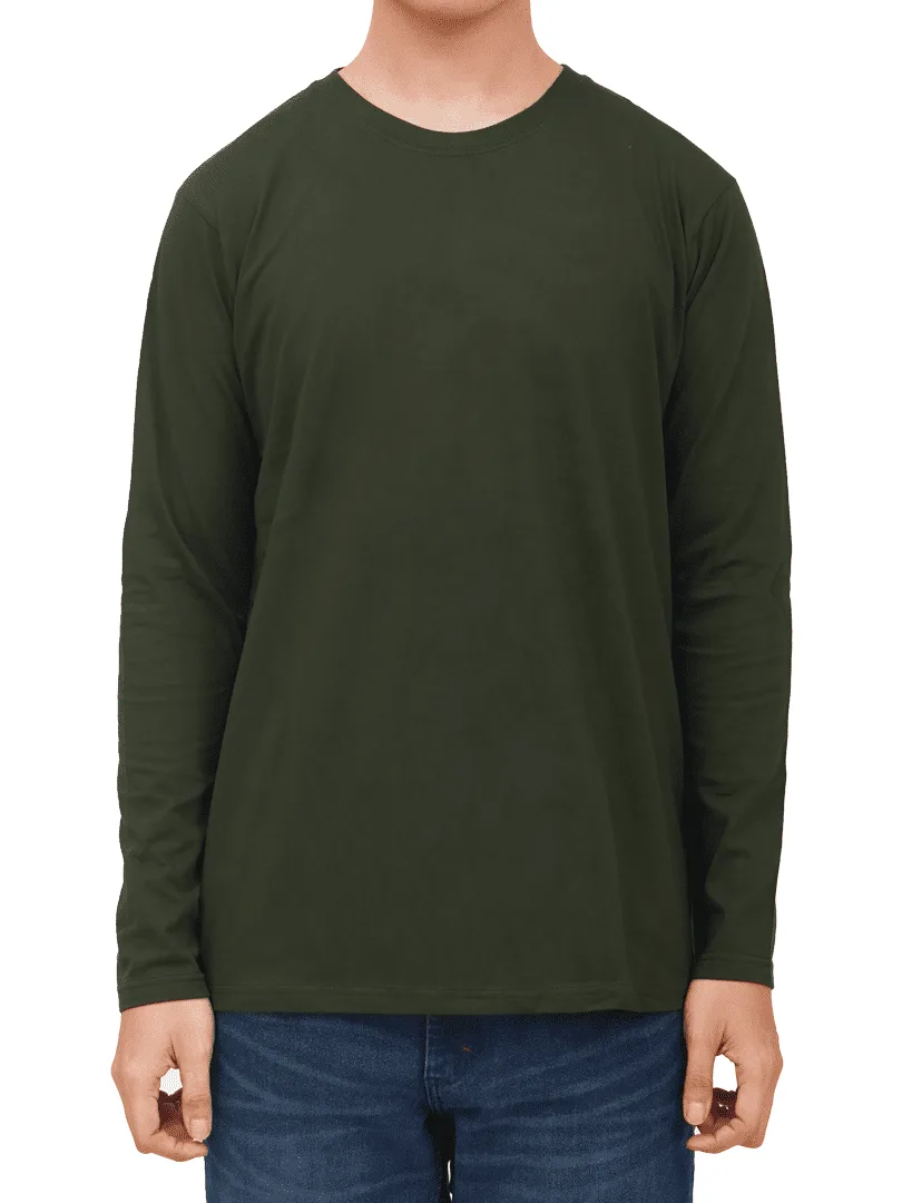 Long Crew Military Green Tee