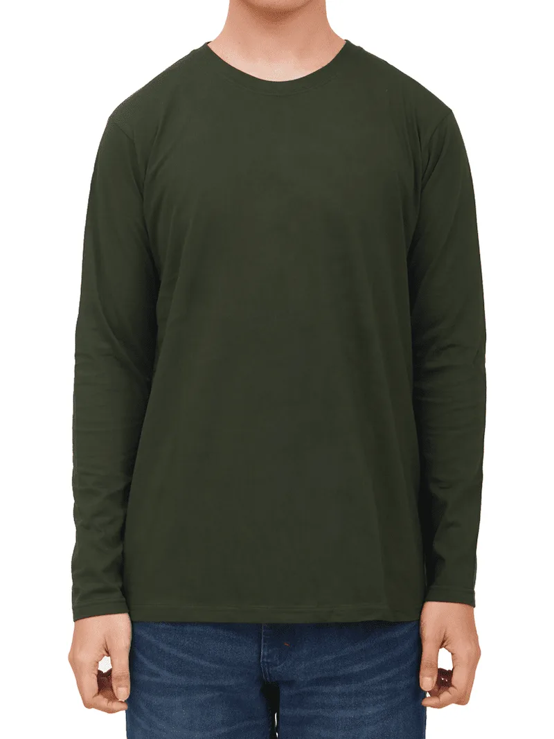Long Crew Military Green Tee
