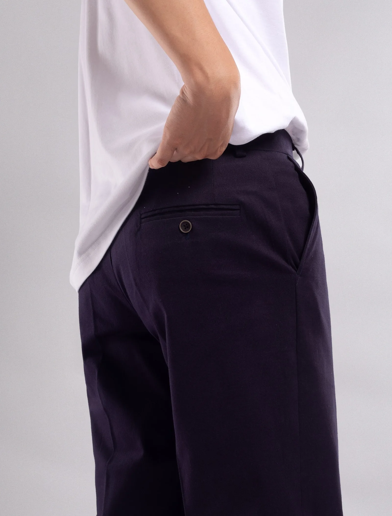 Navy Chino Wide Pant