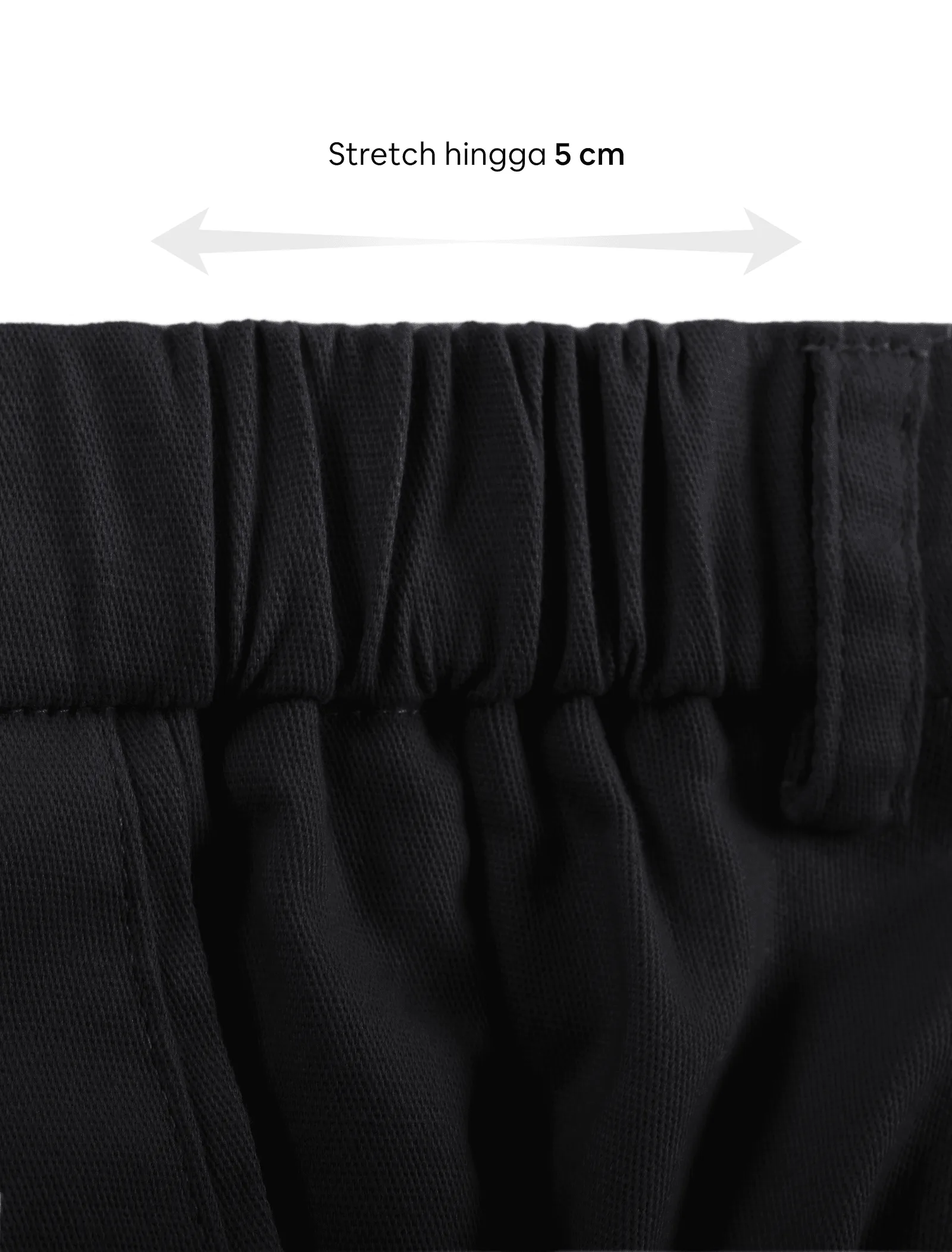 Black Smart Waist Ankle Chino