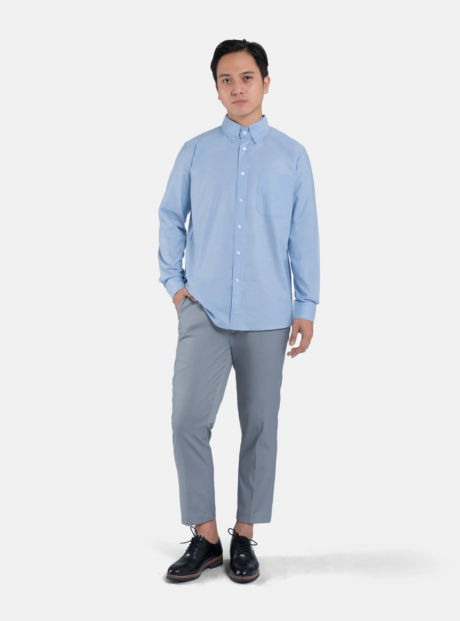Basic Oxford Maya Blue Shirt