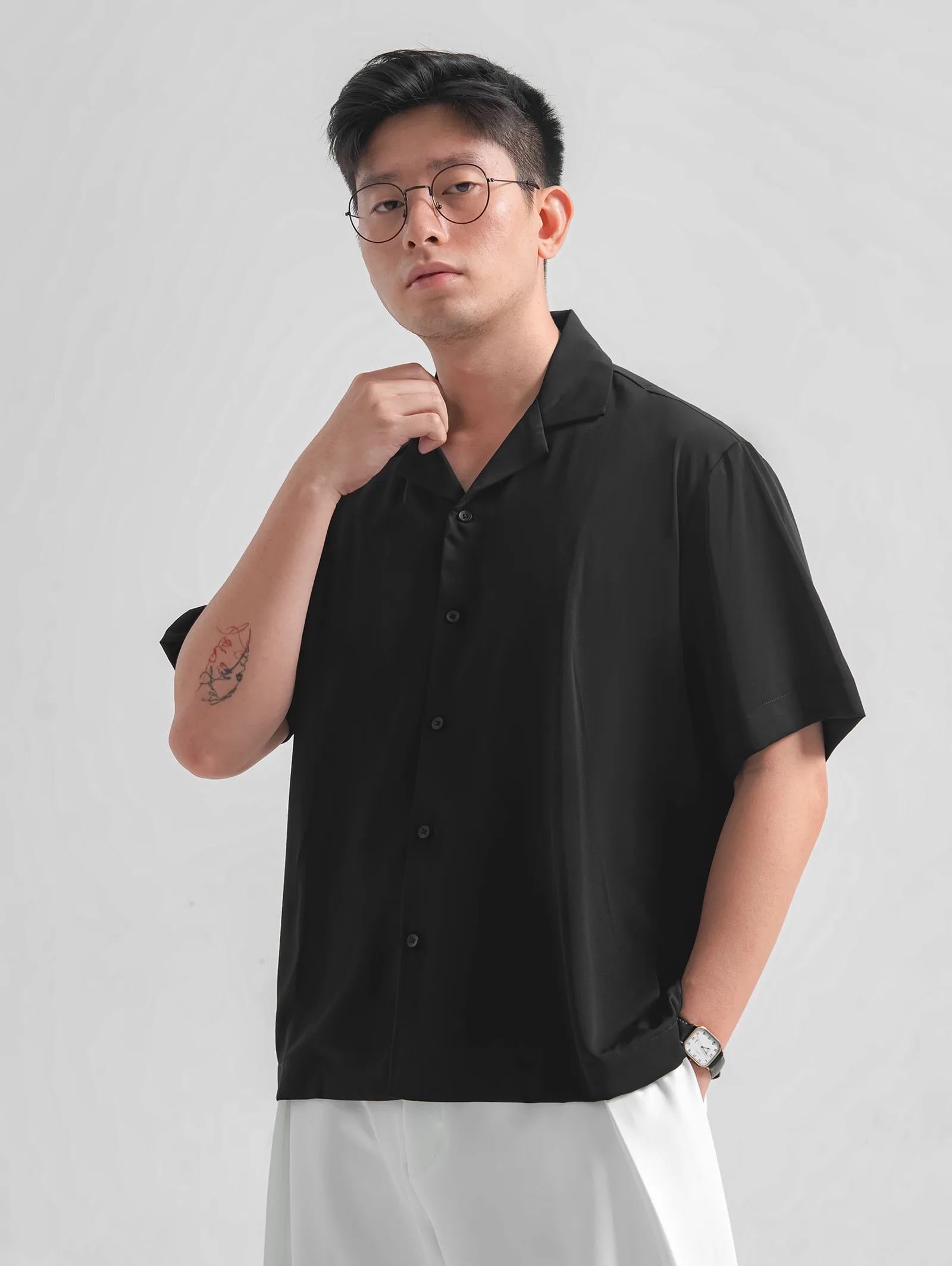 Black Aerosoft Cuban Short Shirt