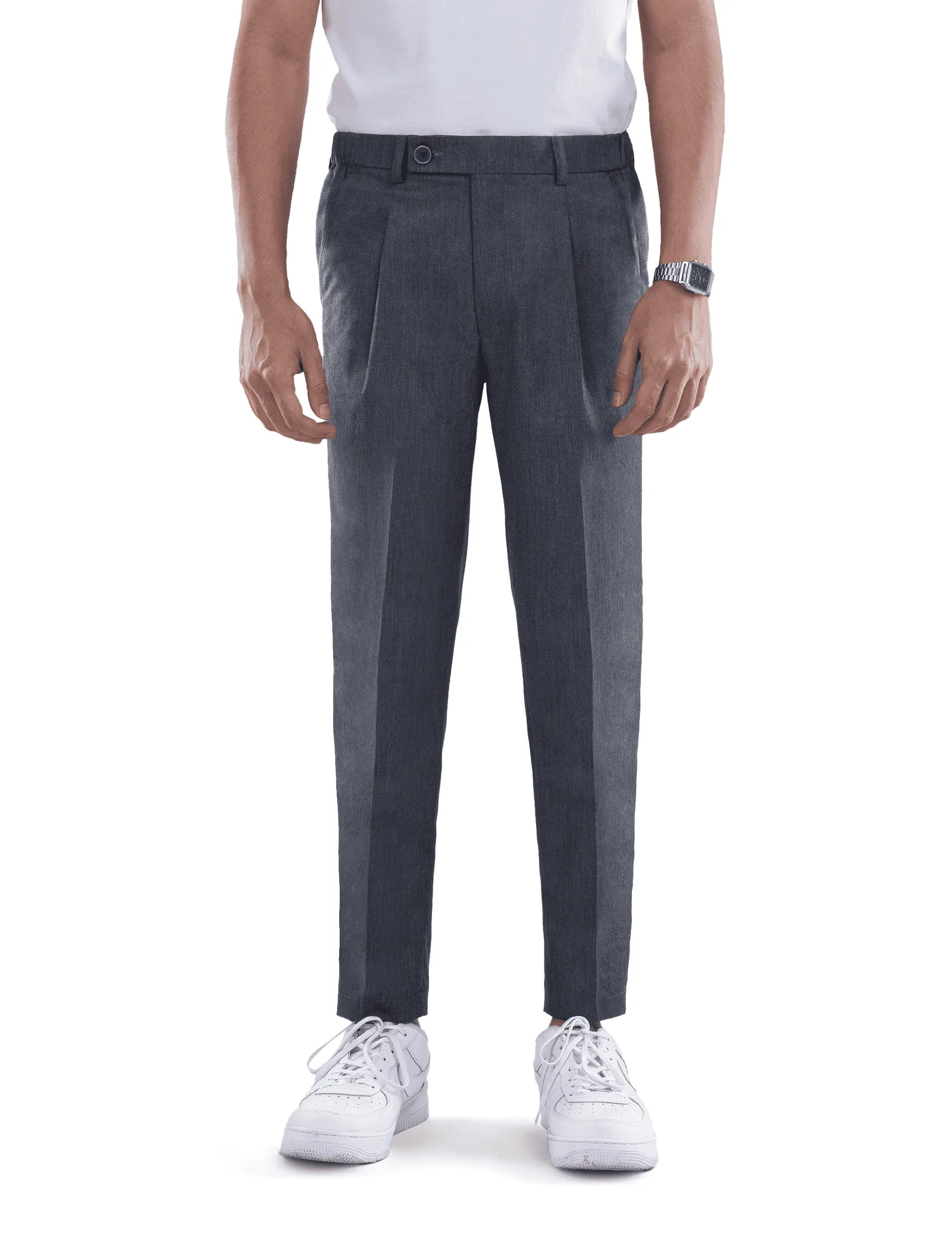 Dark Grey Smart Waist Ankle Pant