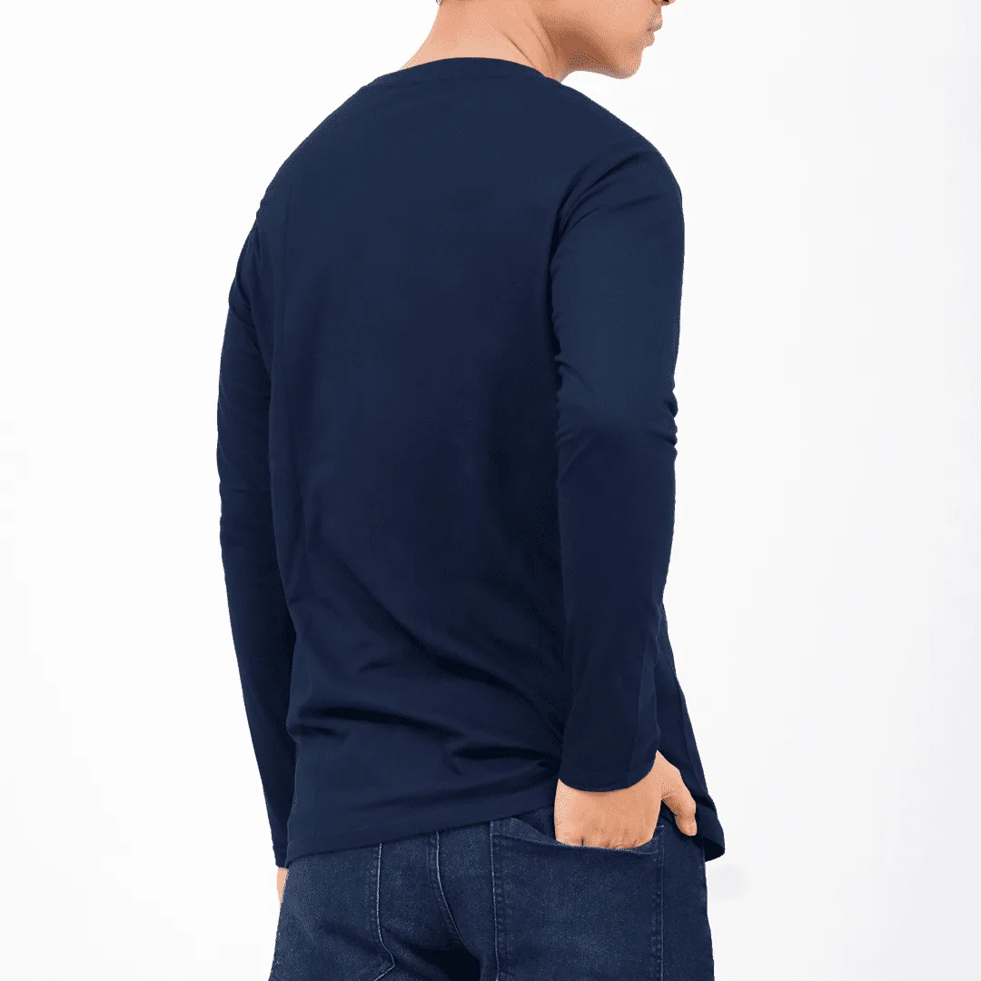 Long Crew Navy Tee