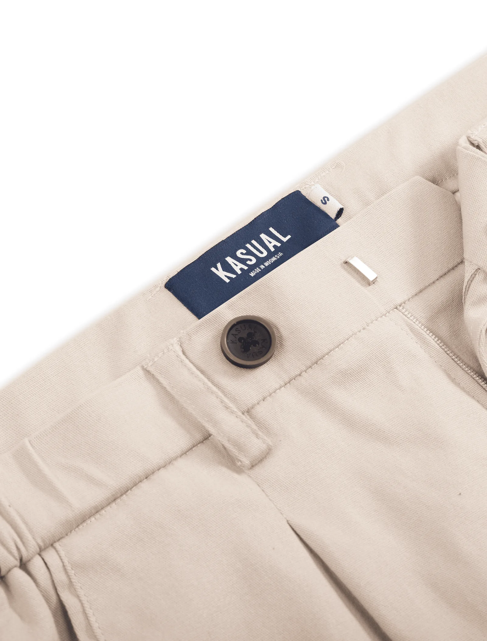 Cream Smart Waist Ankle Chino