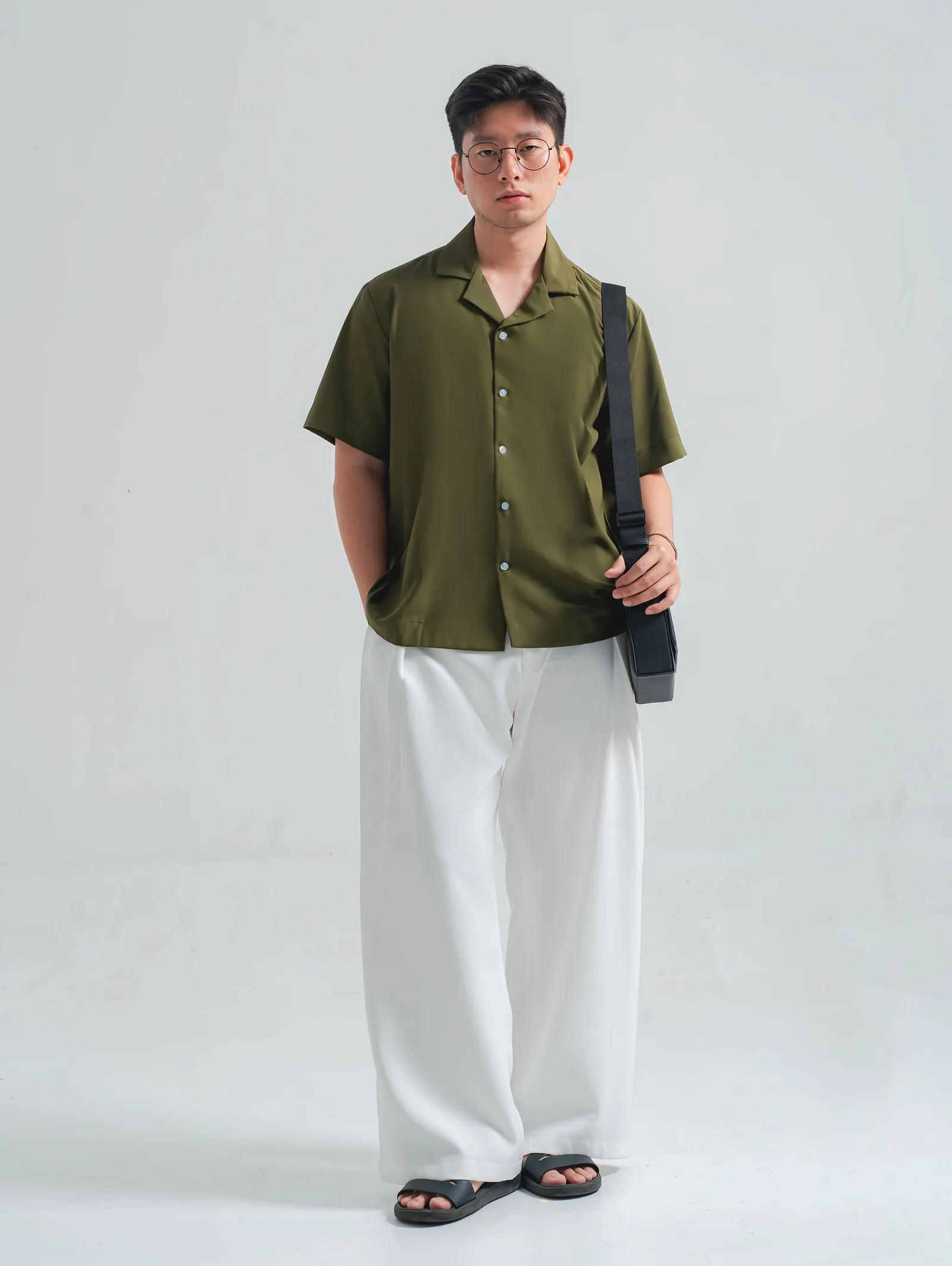 Olive Aerosoft Cuban Short Shirt