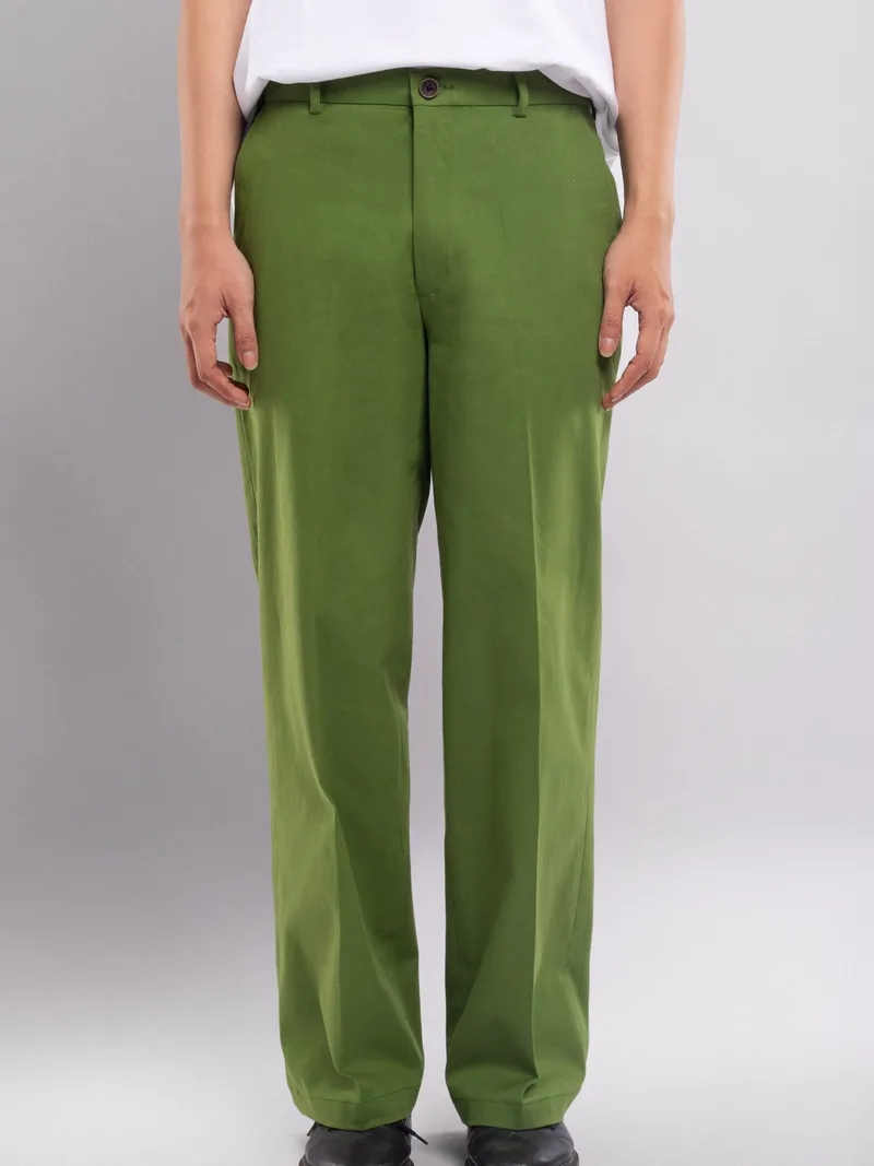 Green Chino Wide Pant