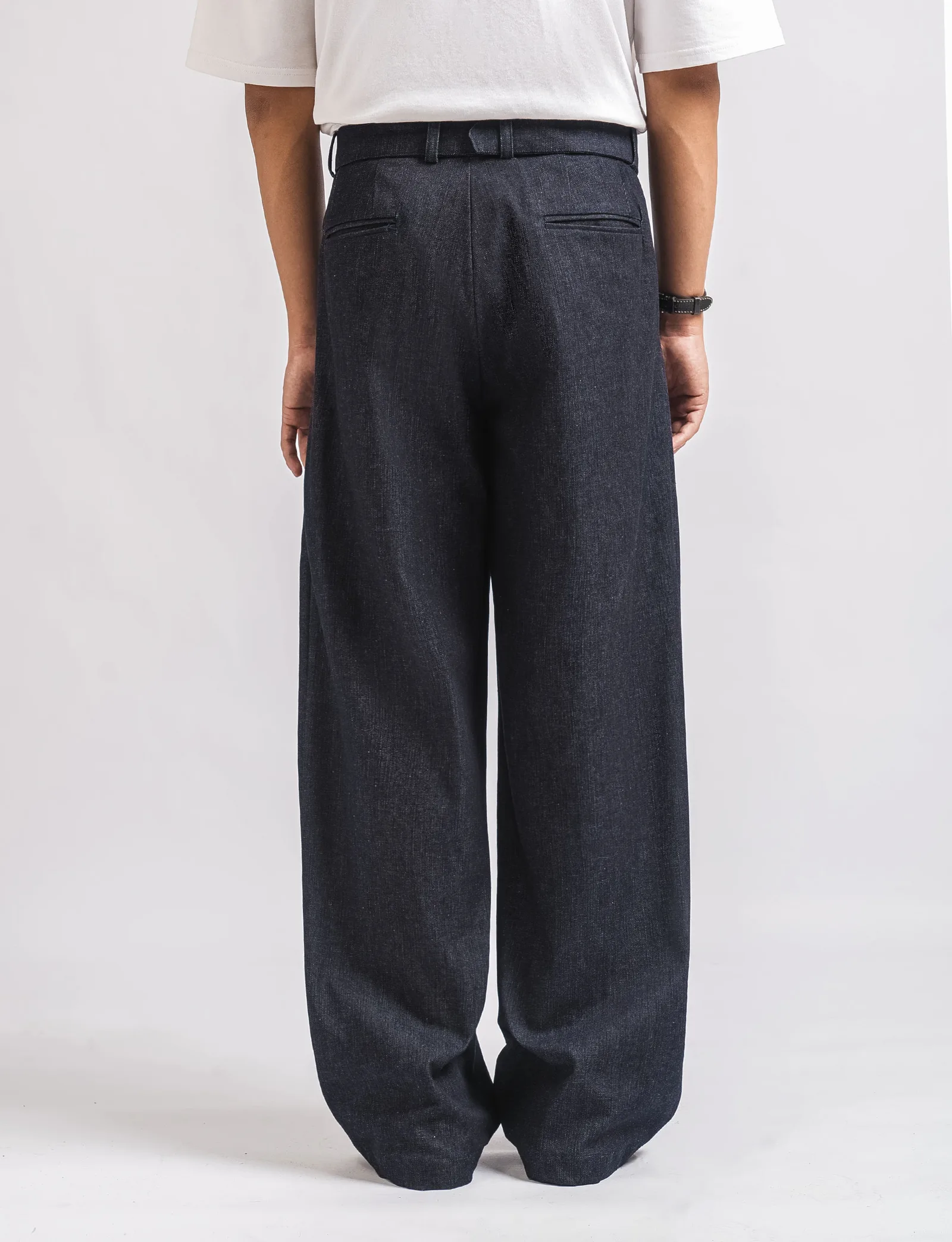 Dark Blue Slub Elite Wide Raw Denim Pant