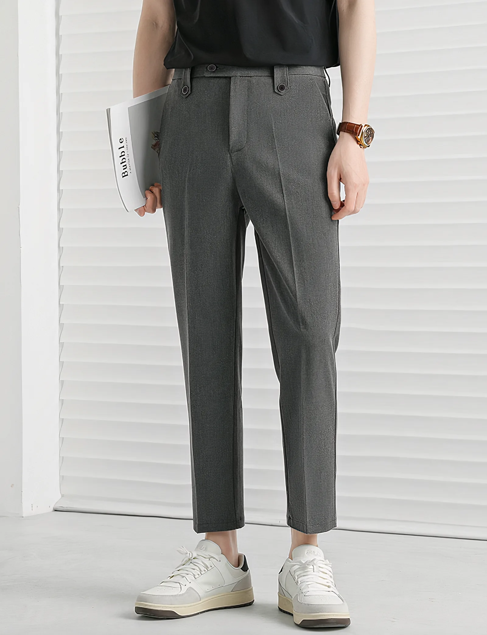 Grey Executive Ankle Pant