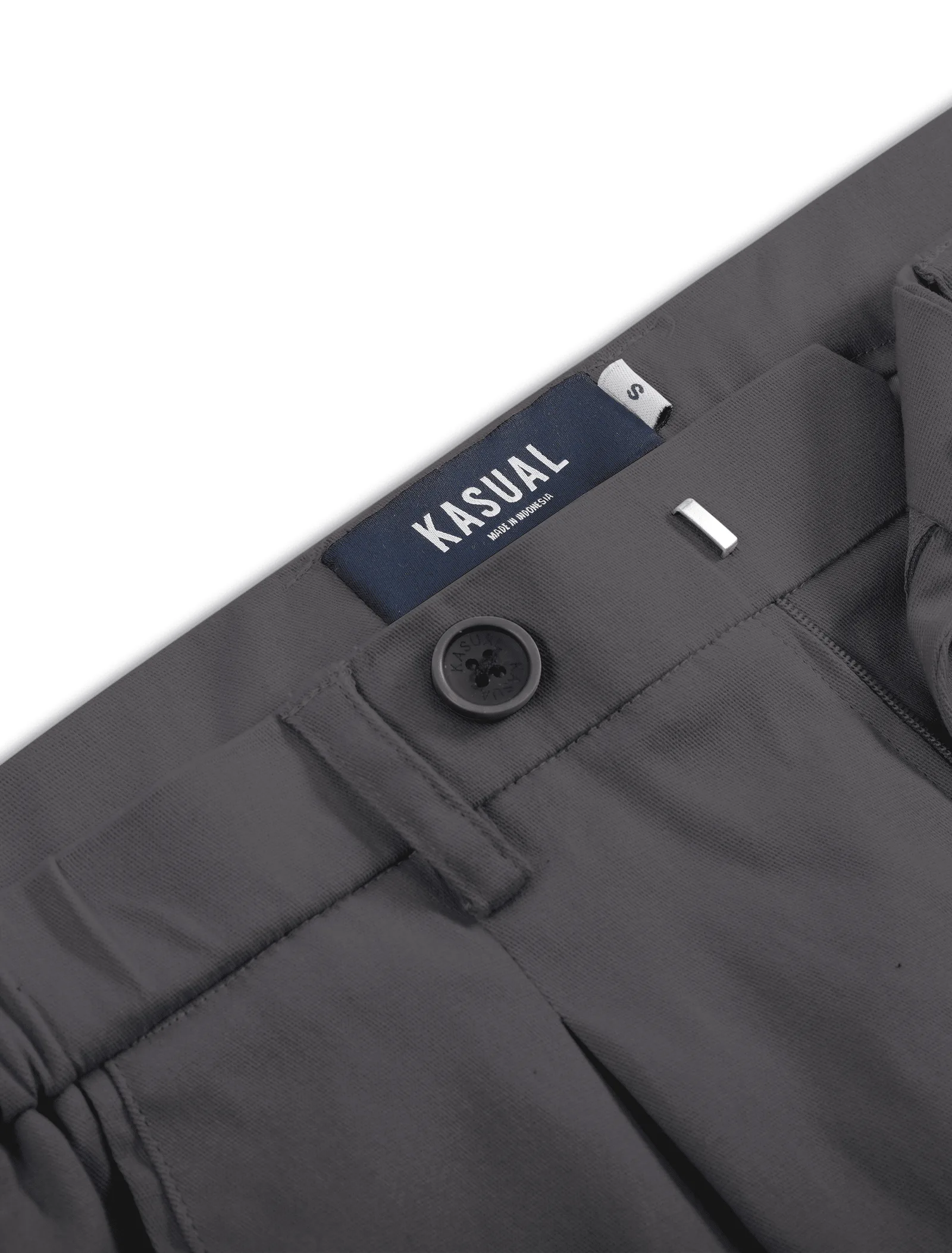 Amber Dark Grey Smart Waist Ankle Chino