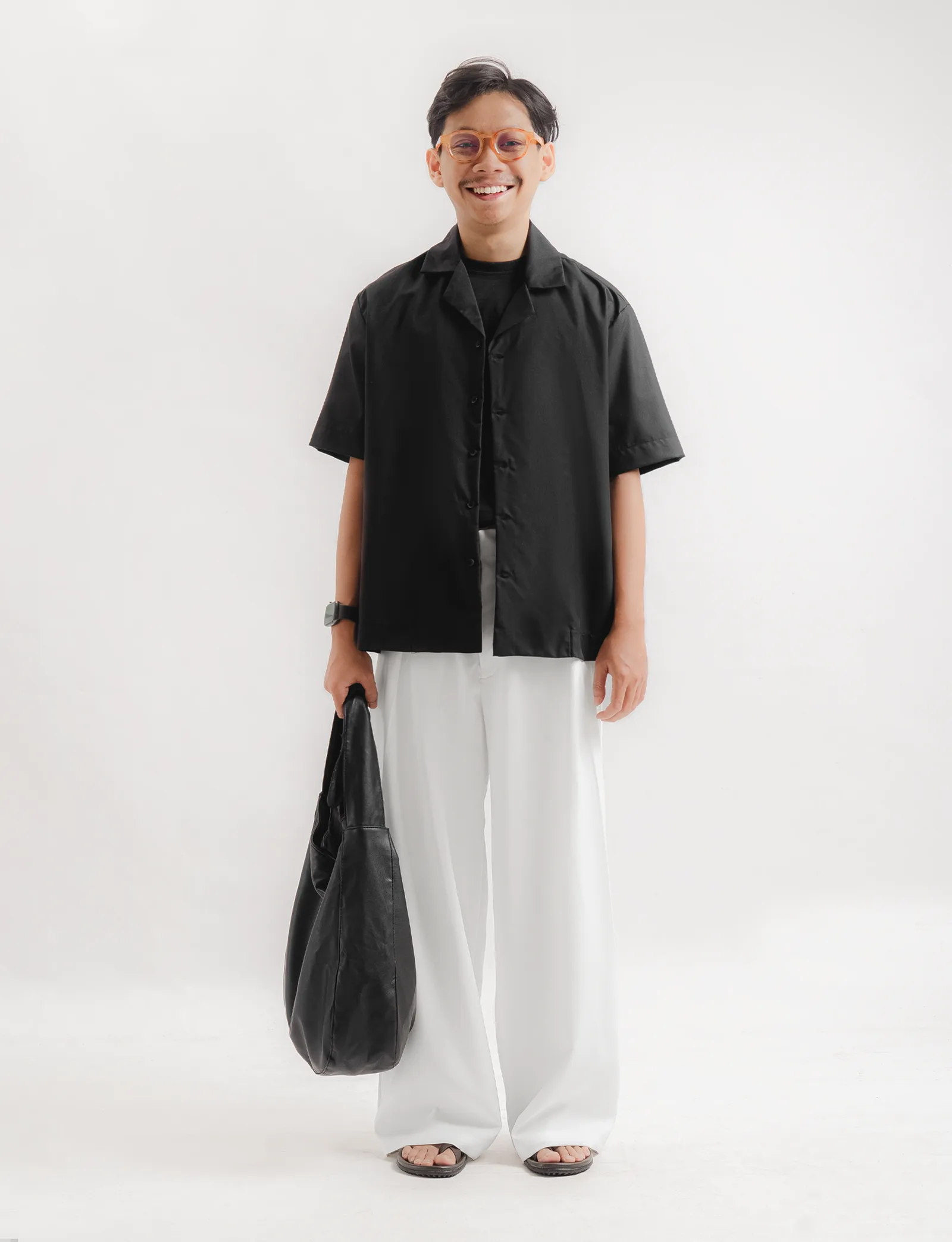 White Neu Pleated Wide Pant
