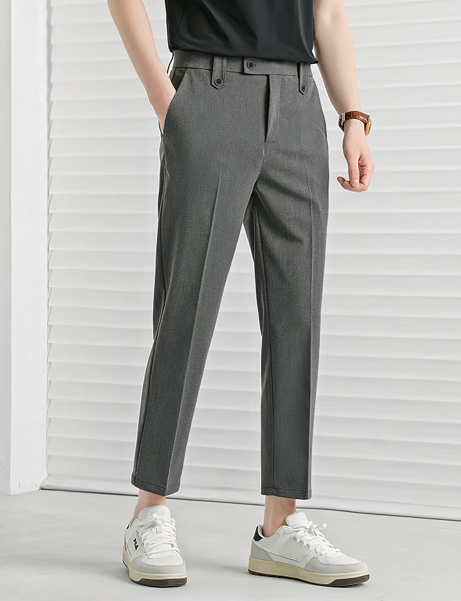 Grey Executive Ankle Pant