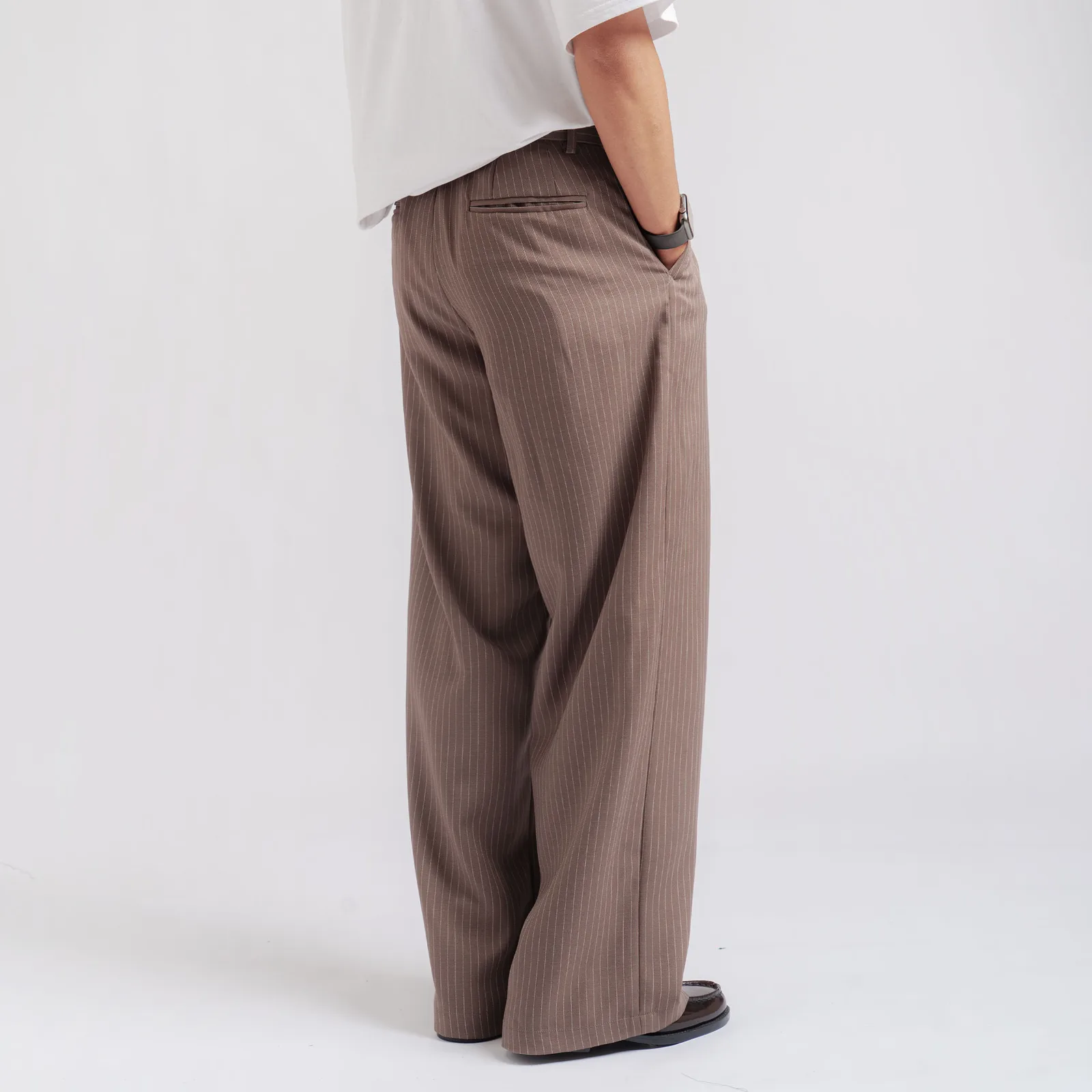Milo Brown Stripe Classic Wide Pant