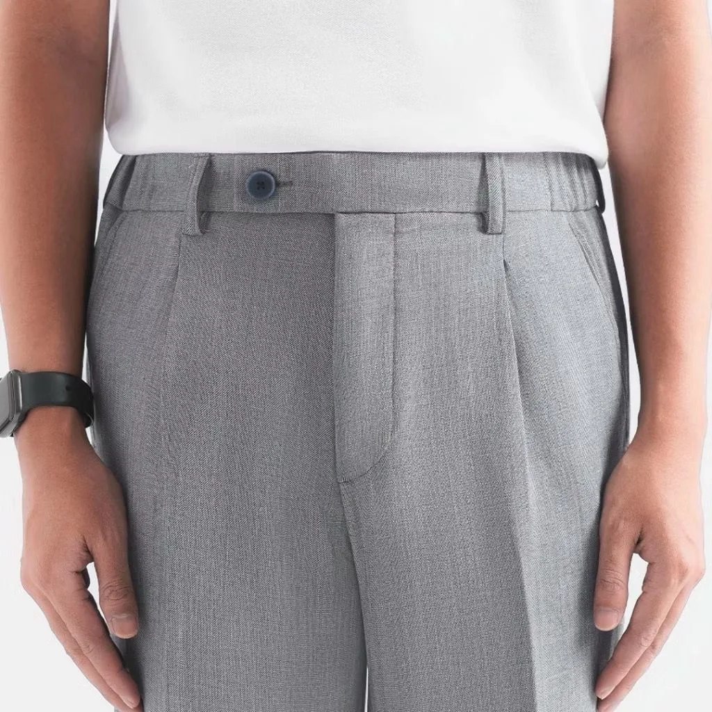 Pearl Grey Smart Waist Ankle Pant