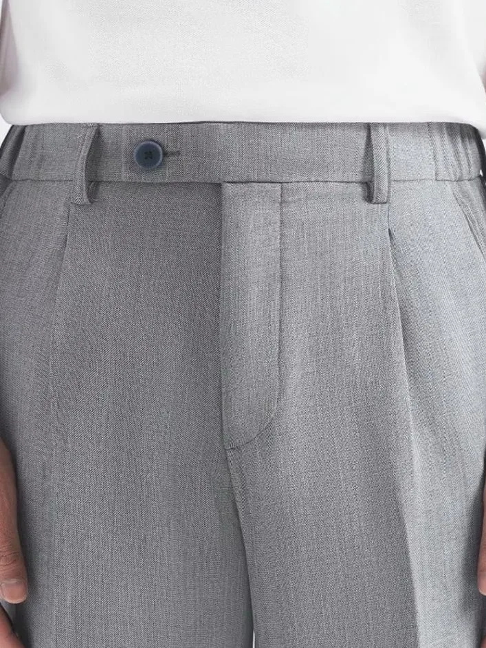 Pearl Grey Smart Waist Ankle Pant