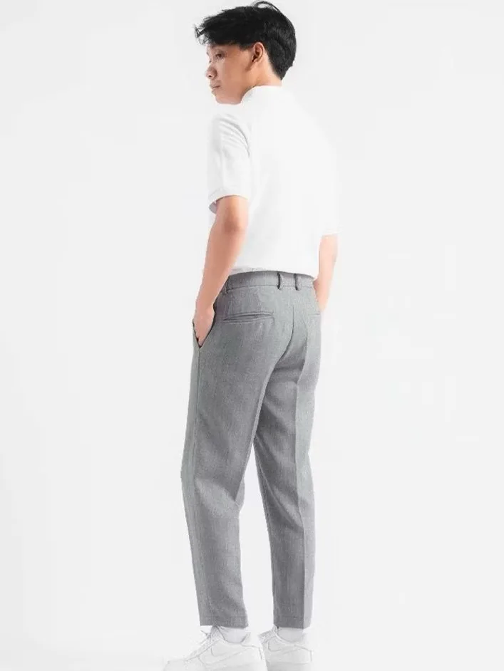 Pearl Grey Smart Waist Ankle Pant