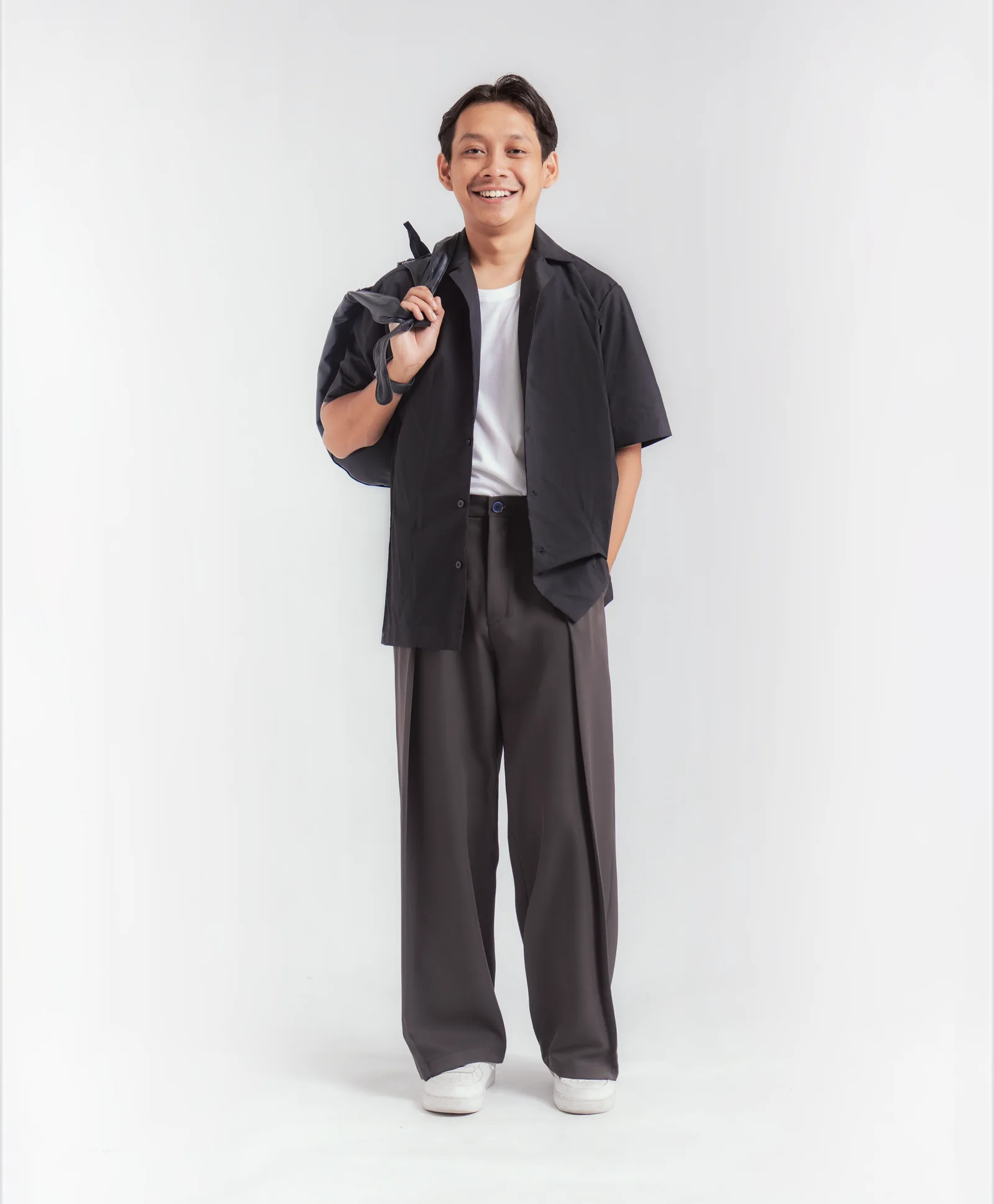Black Brown City Loose Wide Pant