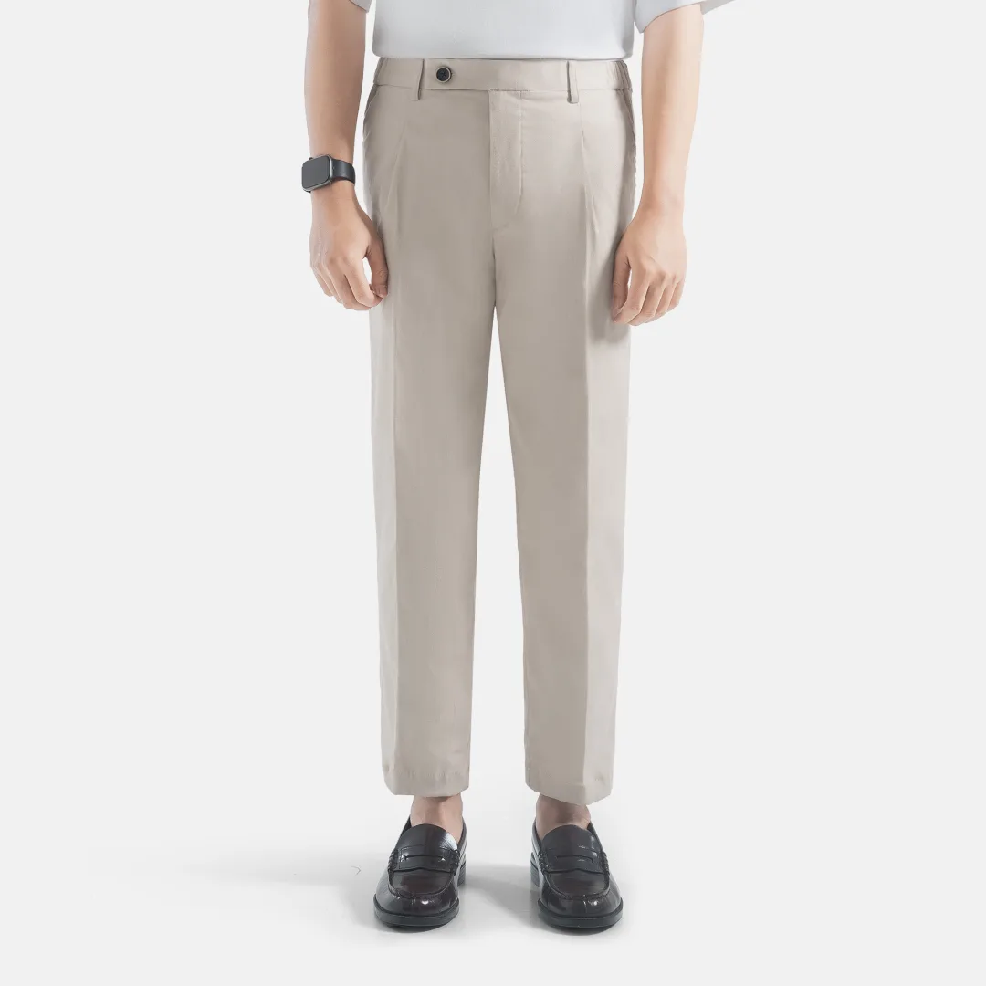 Celana Cream Smart Waist Ankle Chino