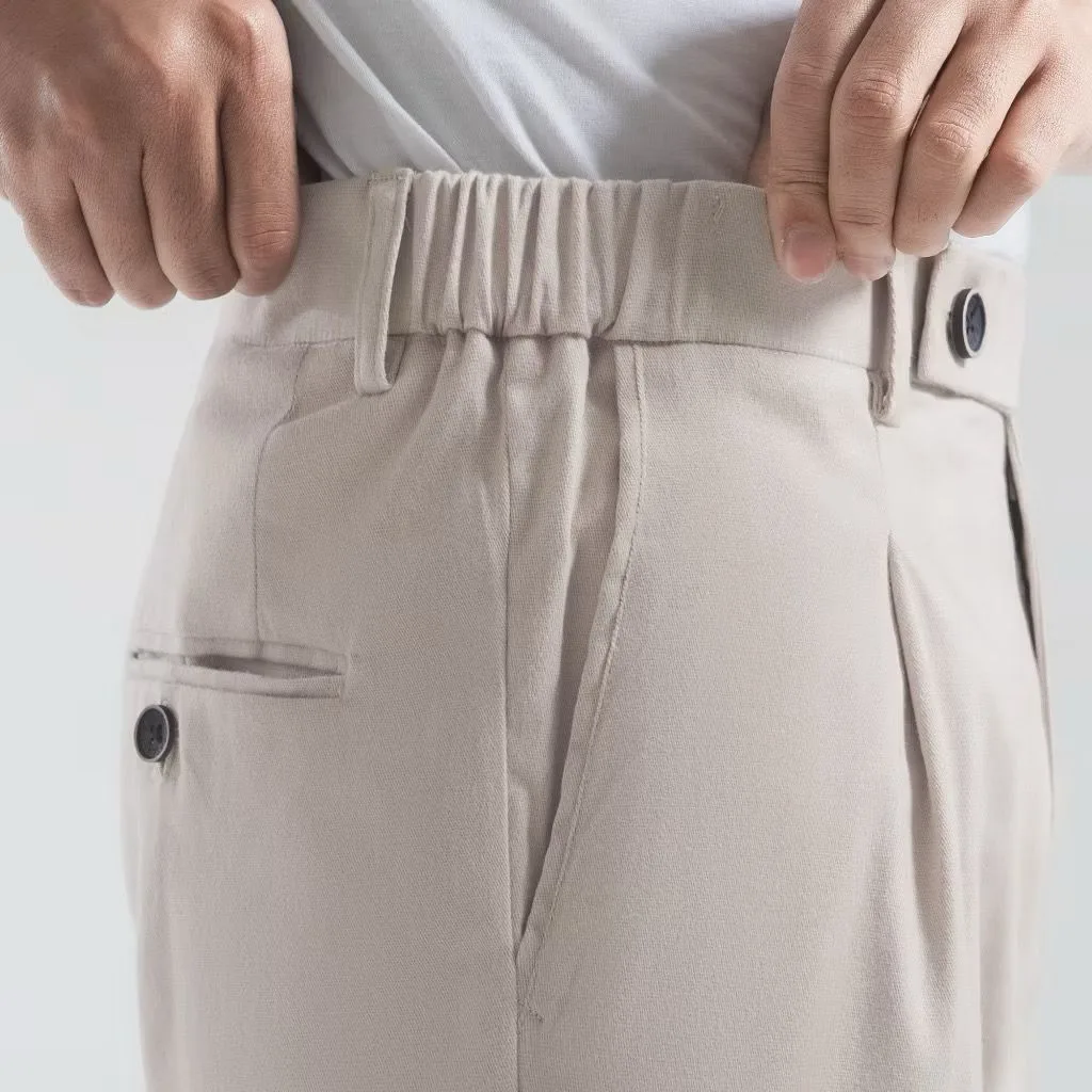 Celana Cream Smart Waist Ankle Chino