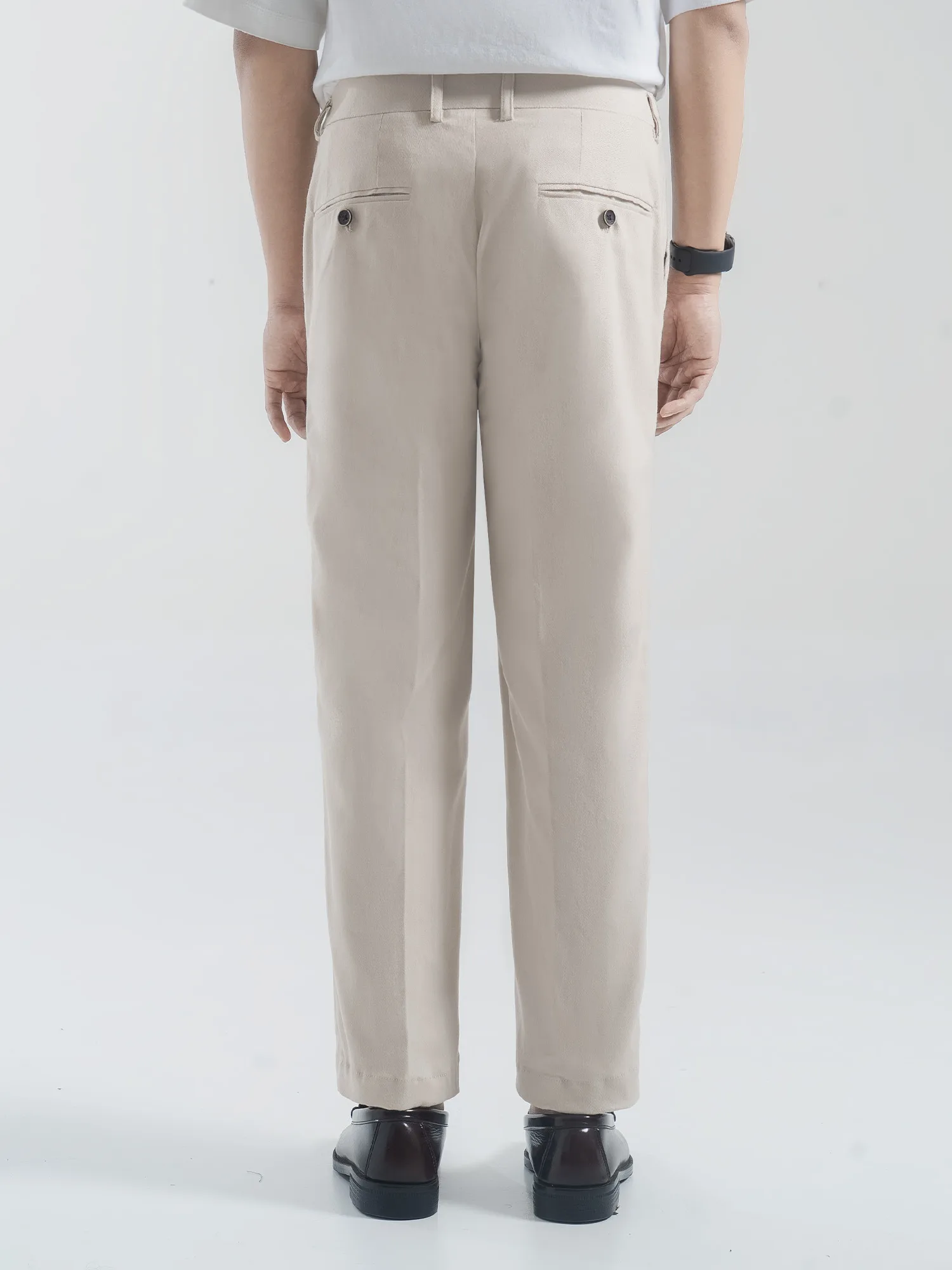 Celana Cream Smart Waist Ankle Chino
