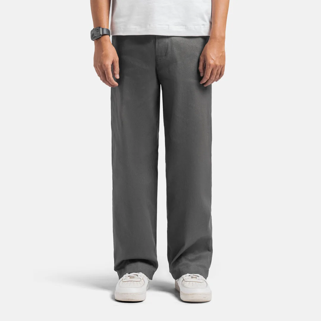 Amber Dark Grey Smart Waist Ankle Chino