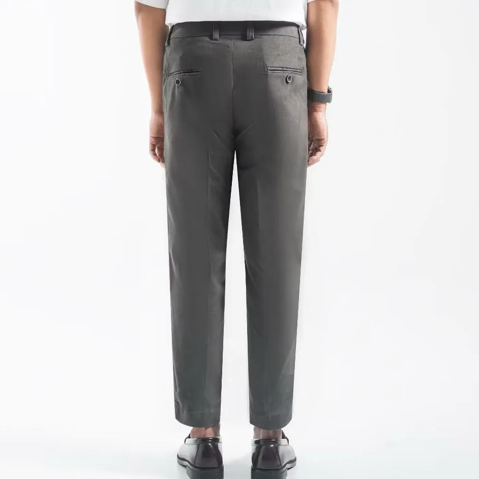 Amber Dark Grey Smart Waist Ankle Chino